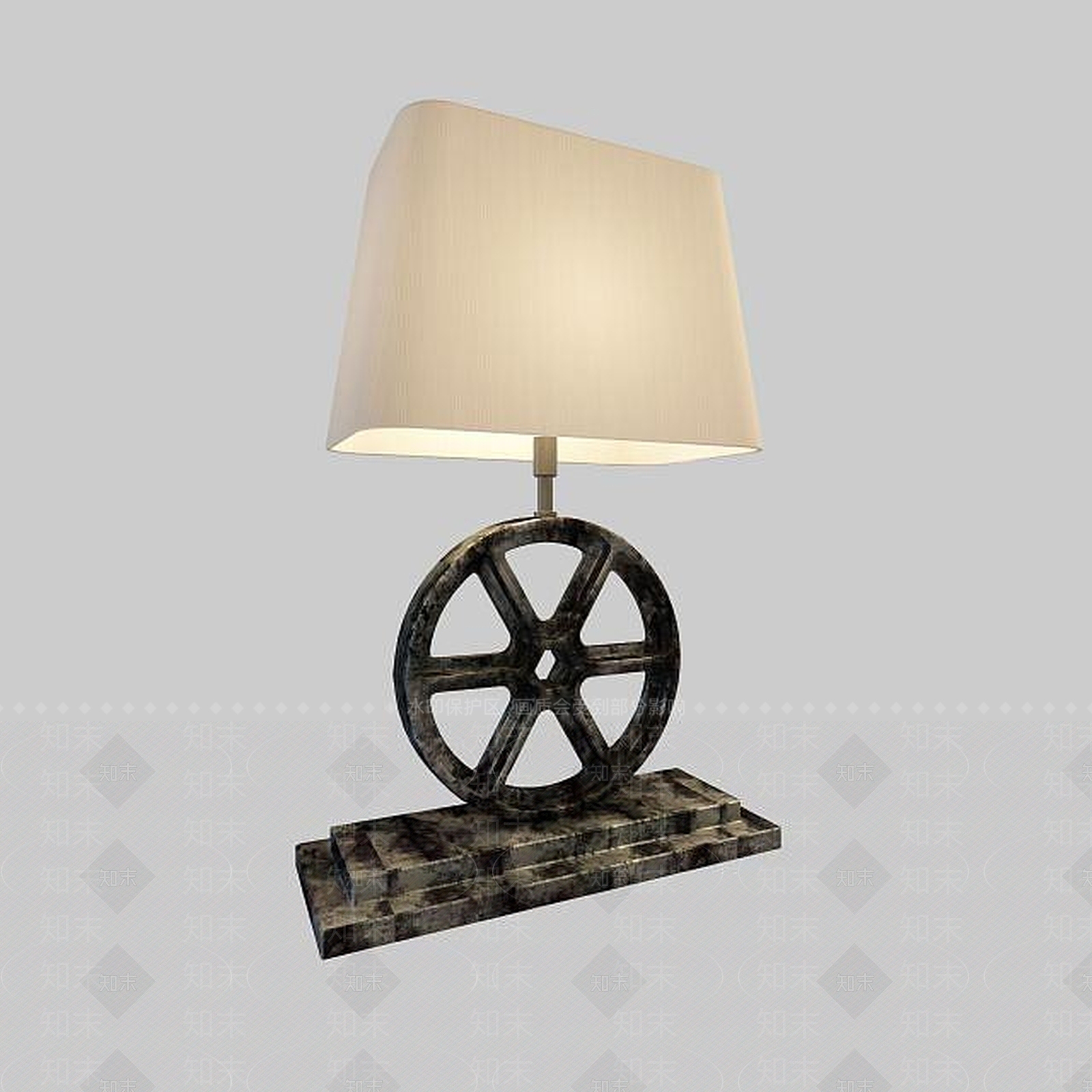 美式铁艺复古怀旧台灯3D模型下载【ID:1195585247】