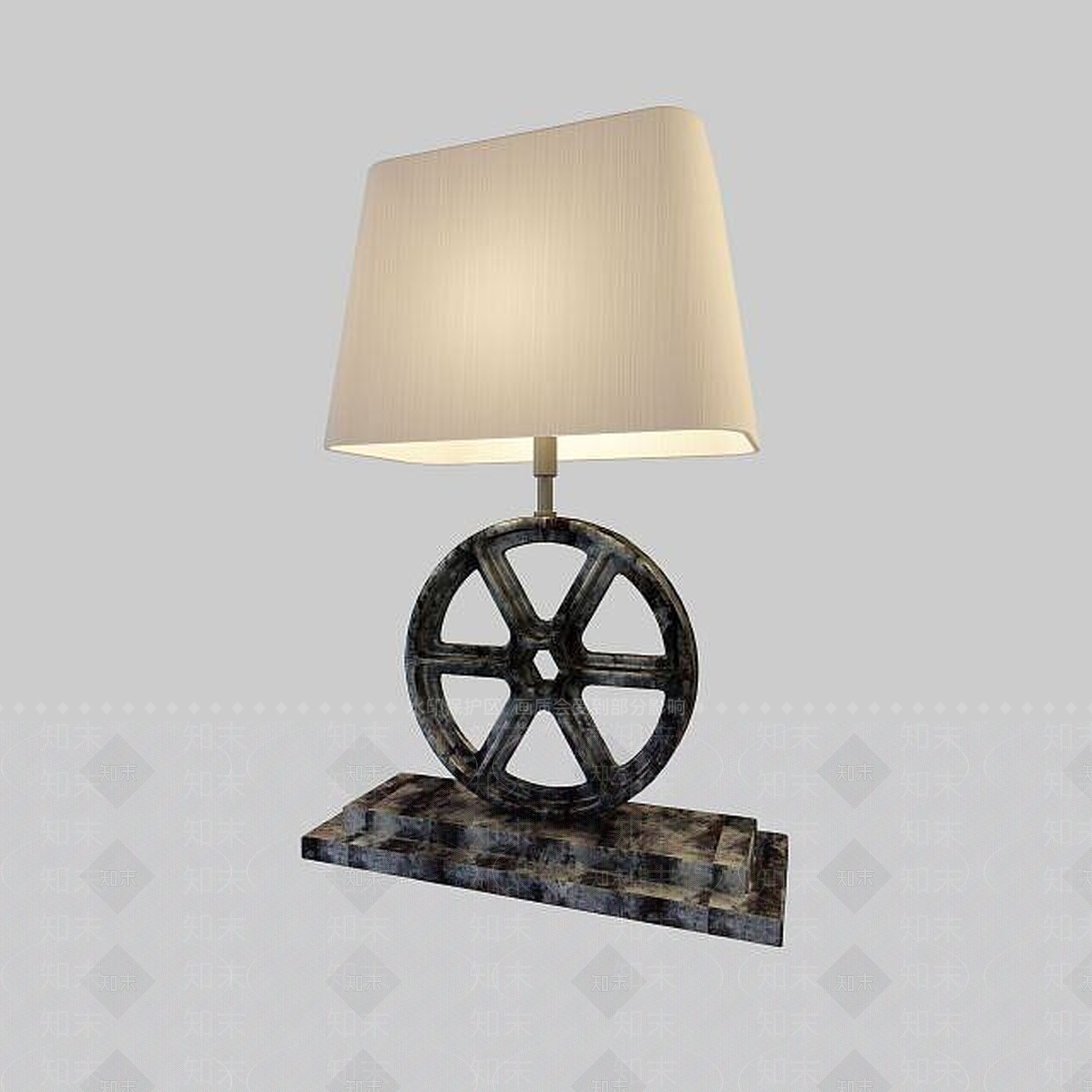 美式铁艺复古怀旧台灯3D模型下载【ID:1195585247】