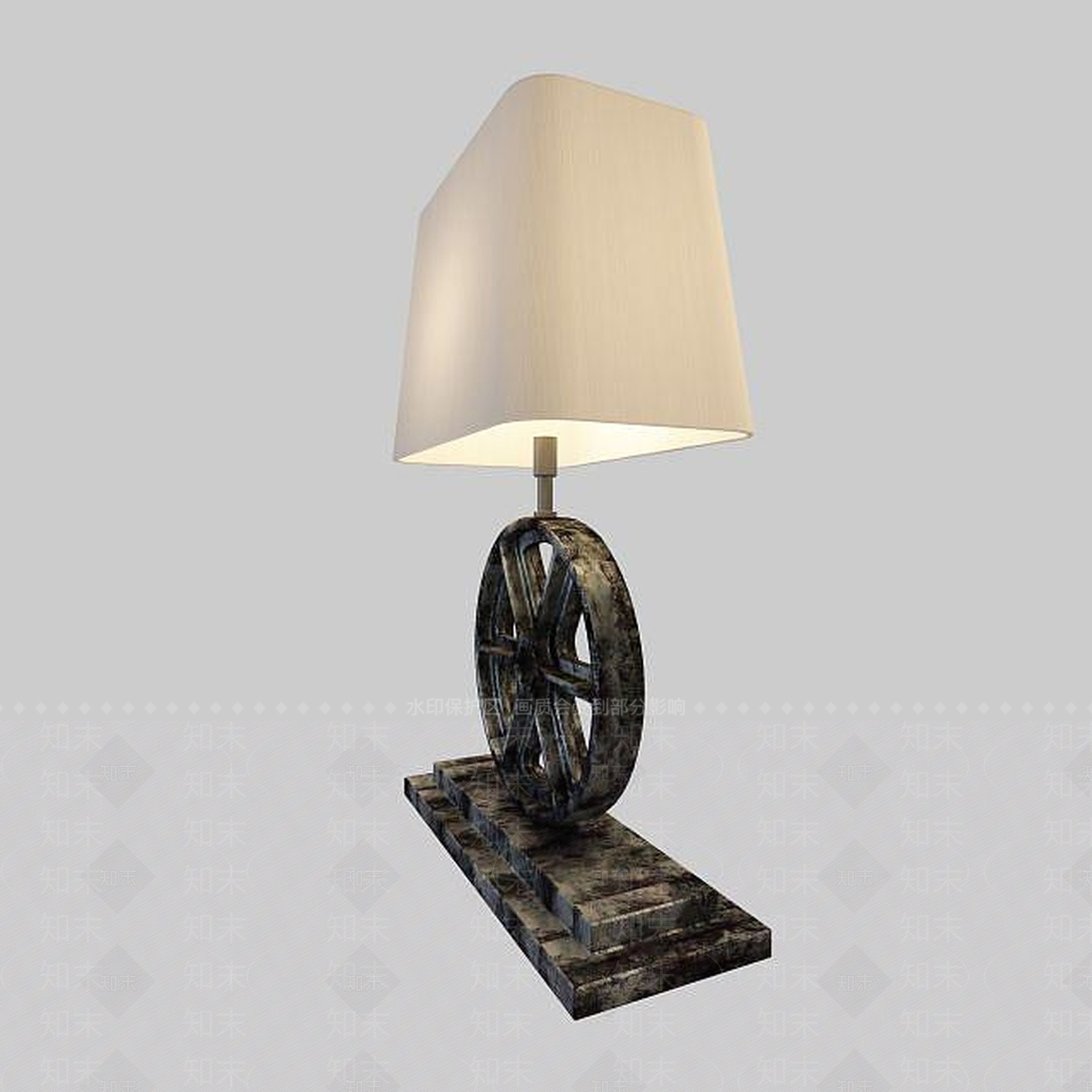 美式铁艺复古怀旧台灯3D模型下载【ID:1195585247】