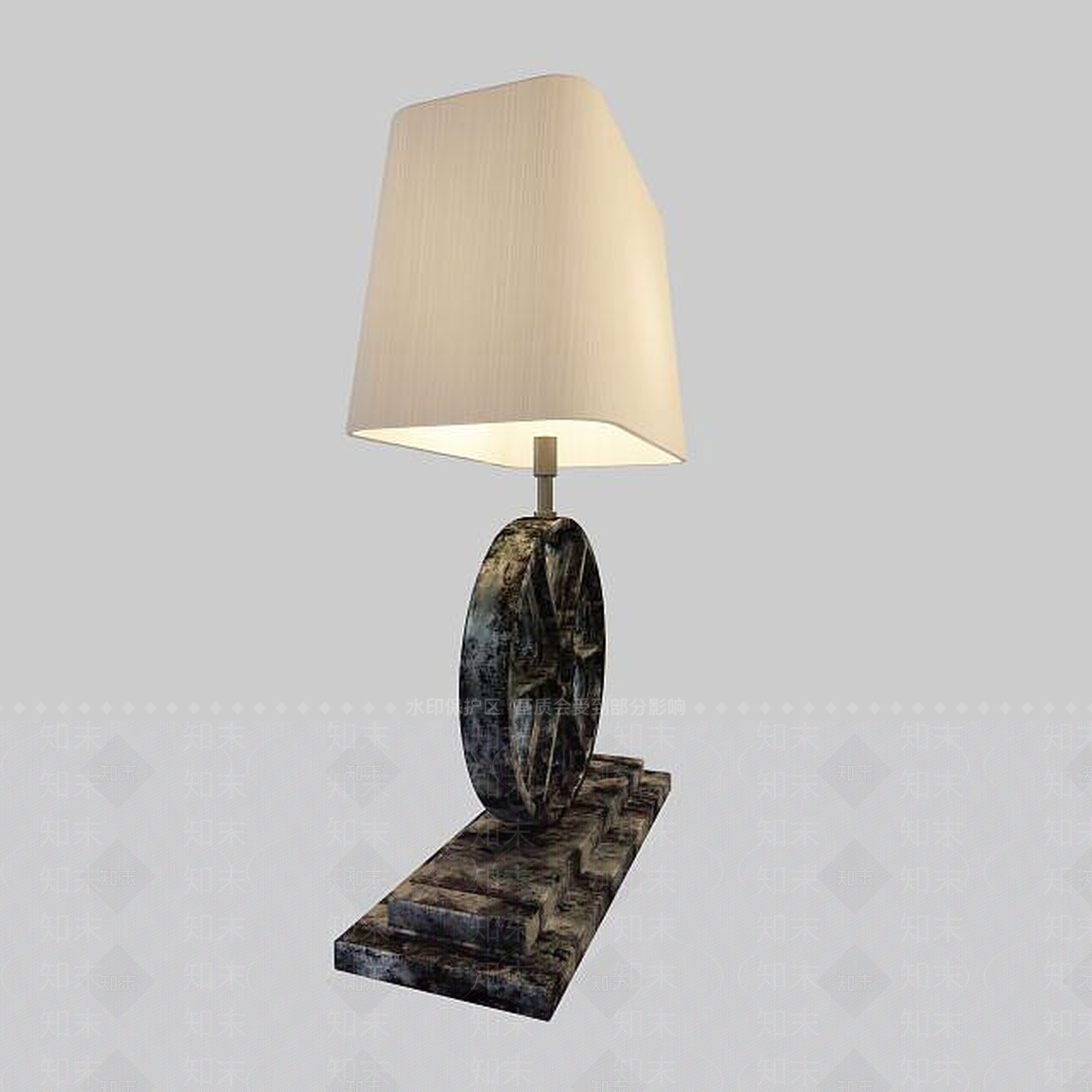 美式铁艺复古怀旧台灯3D模型下载【ID:1195585247】