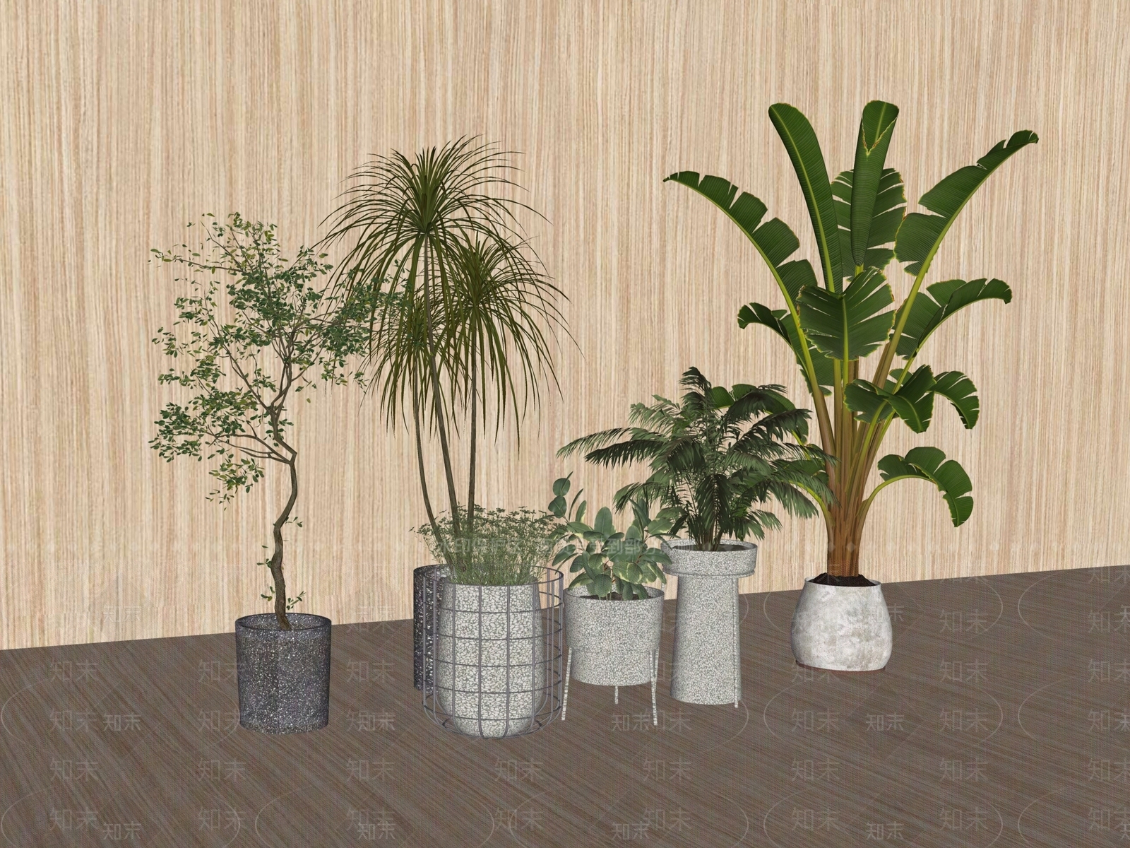 现代轻奢庭院小品SU模型下载【ID:1195585792】