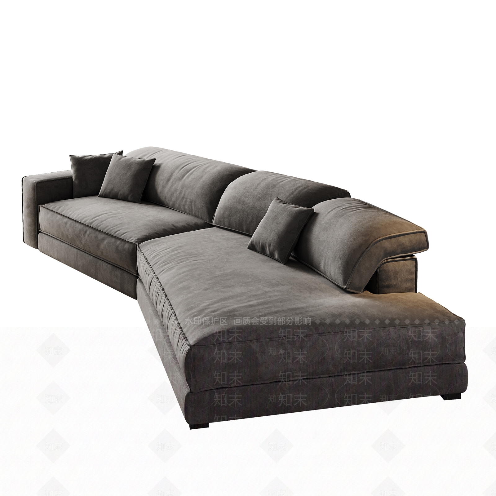 现代复古转角沙发3D模型下载【ID:1195586944】