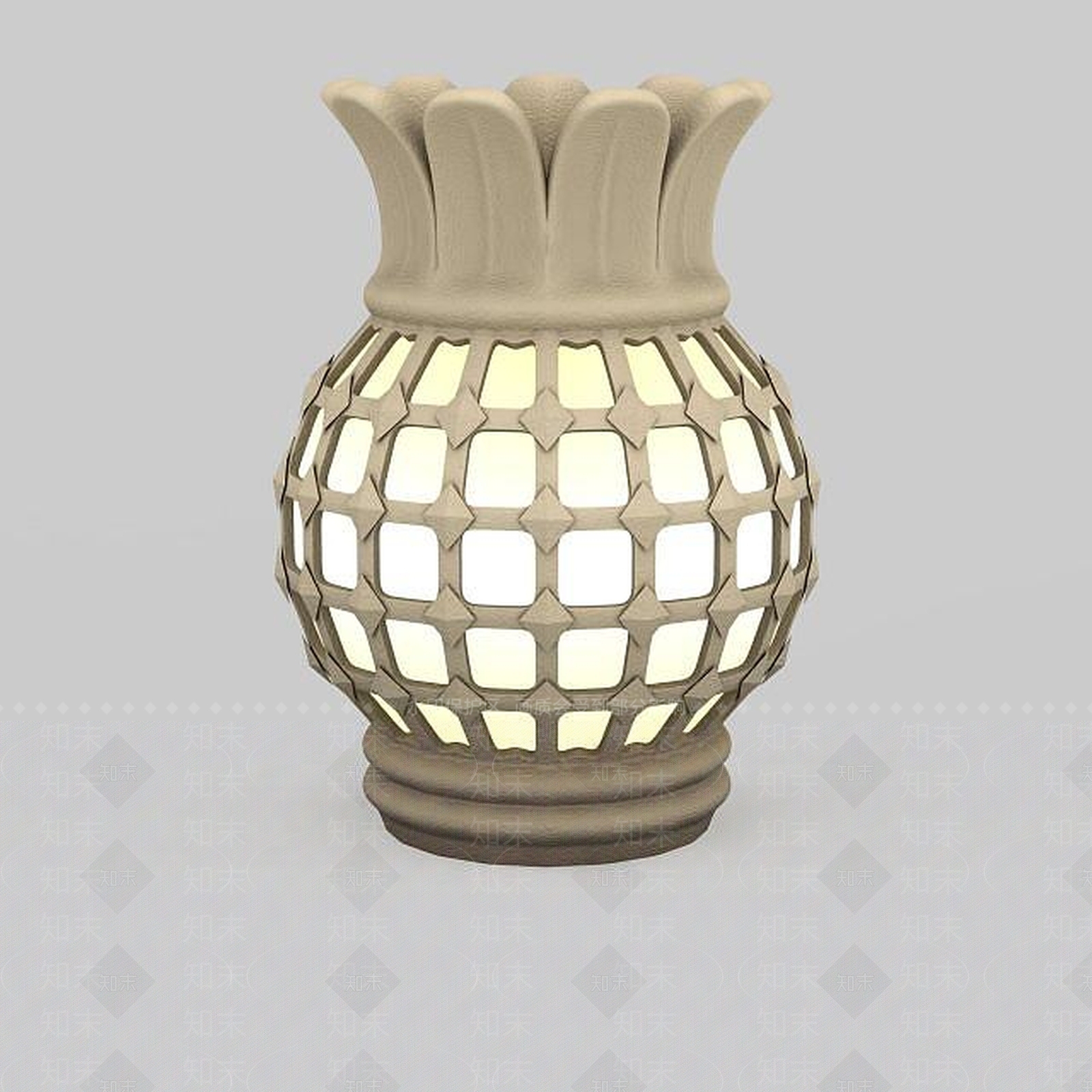 现代菠萝台灯3D模型下载【ID:1195587121】