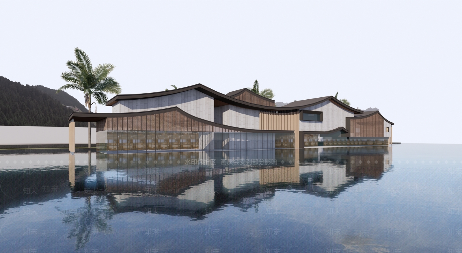 中式风格建筑SU模型下载【ID:1195587695】