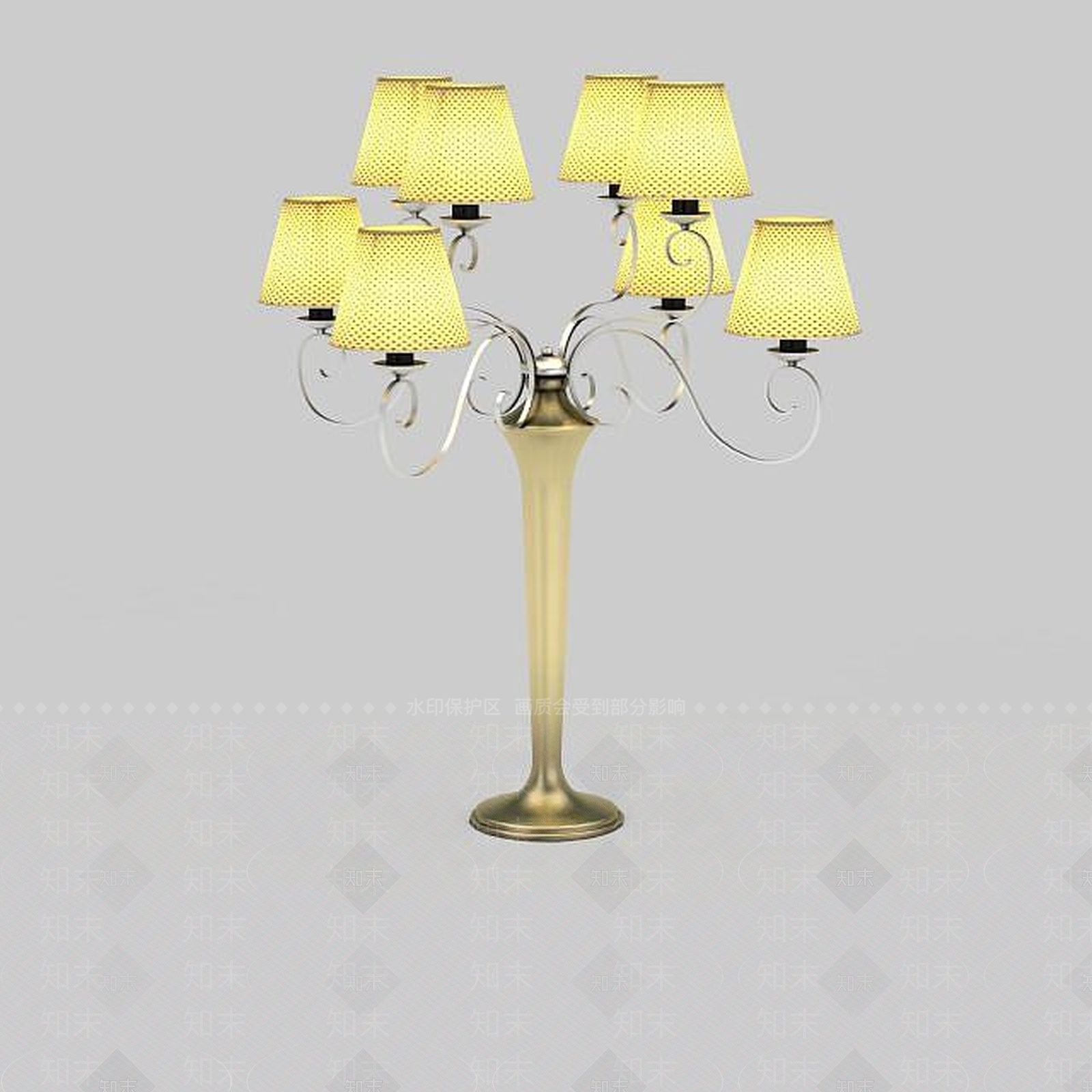 欧式古典欧式台灯3D模型下载【ID:1195587449】
