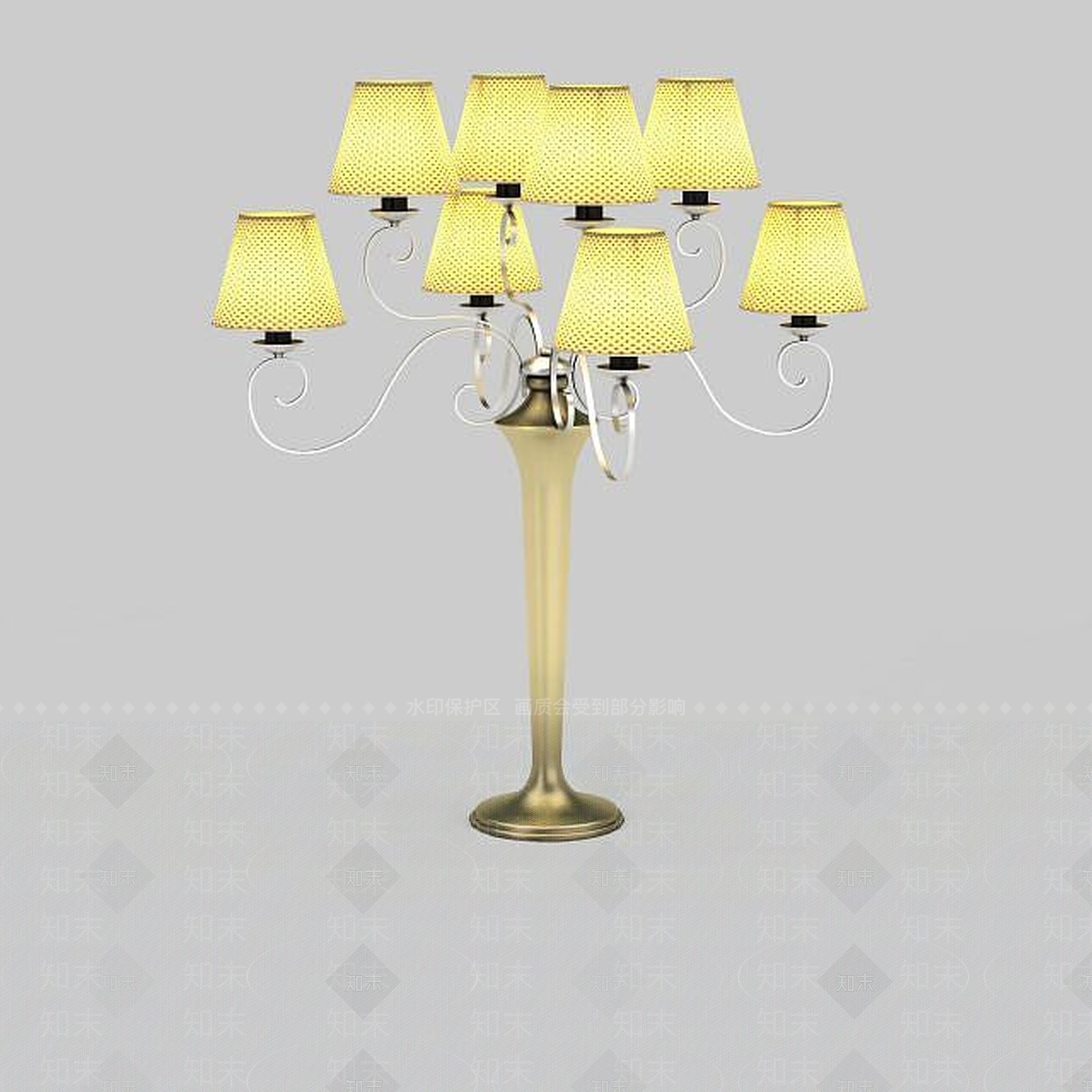欧式古典欧式台灯3D模型下载【ID:1195587449】