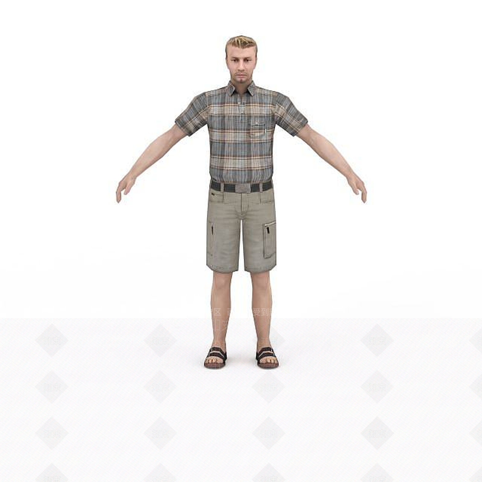 现代短裤男人3D模型下载【ID:1195588331】