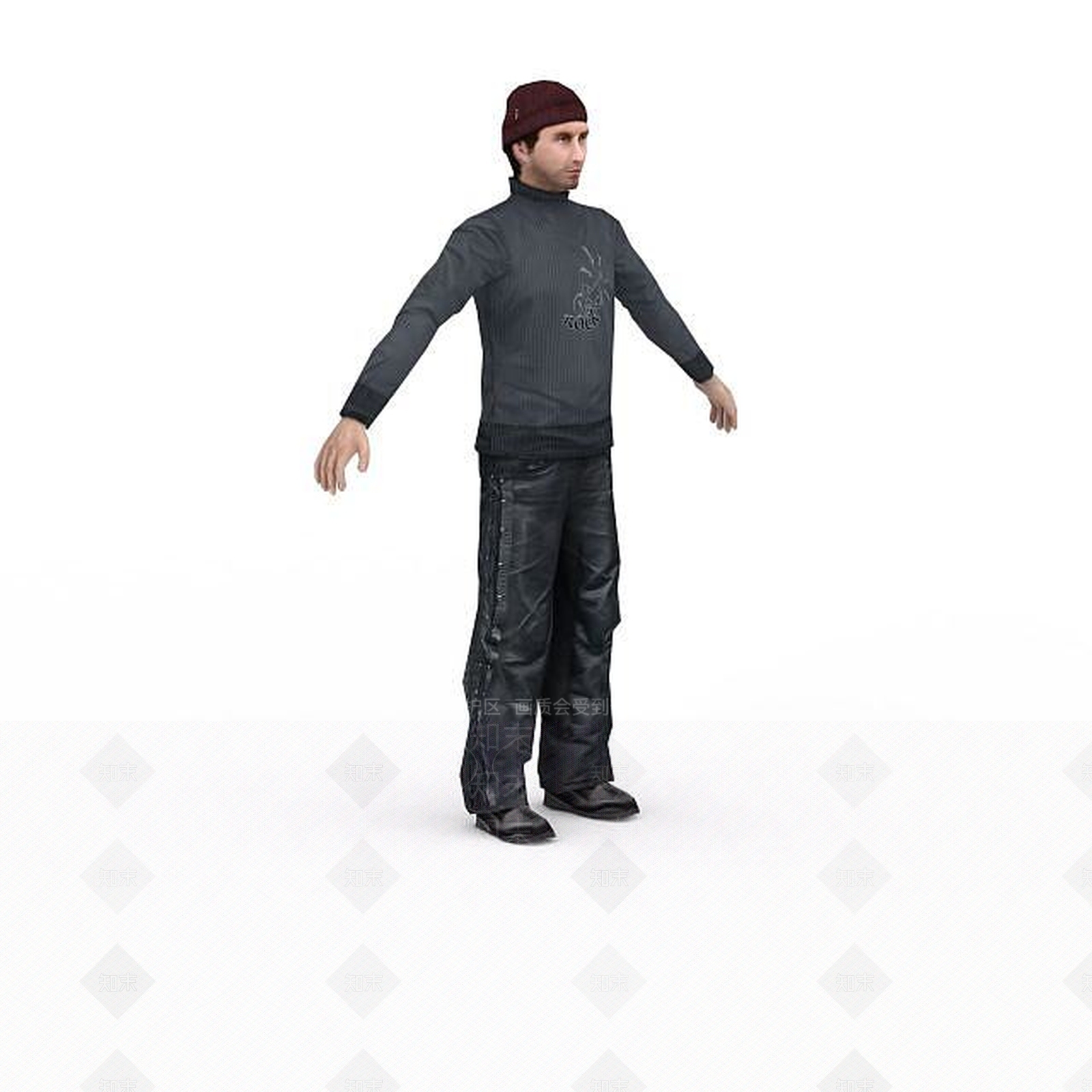 现代休闲男装3D模型下载【ID:1195588414】