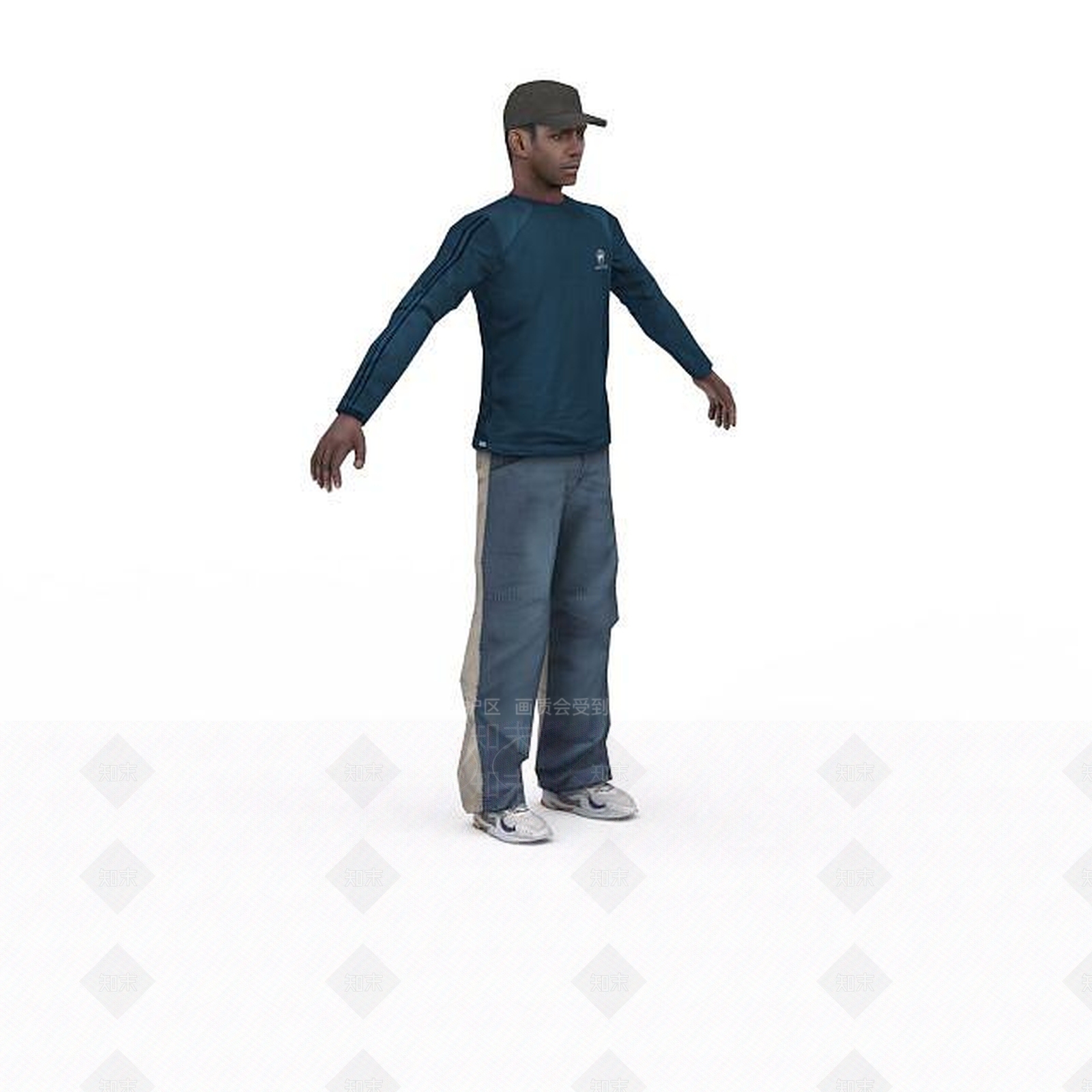现代黑人3D模型下载【ID:1195588476】