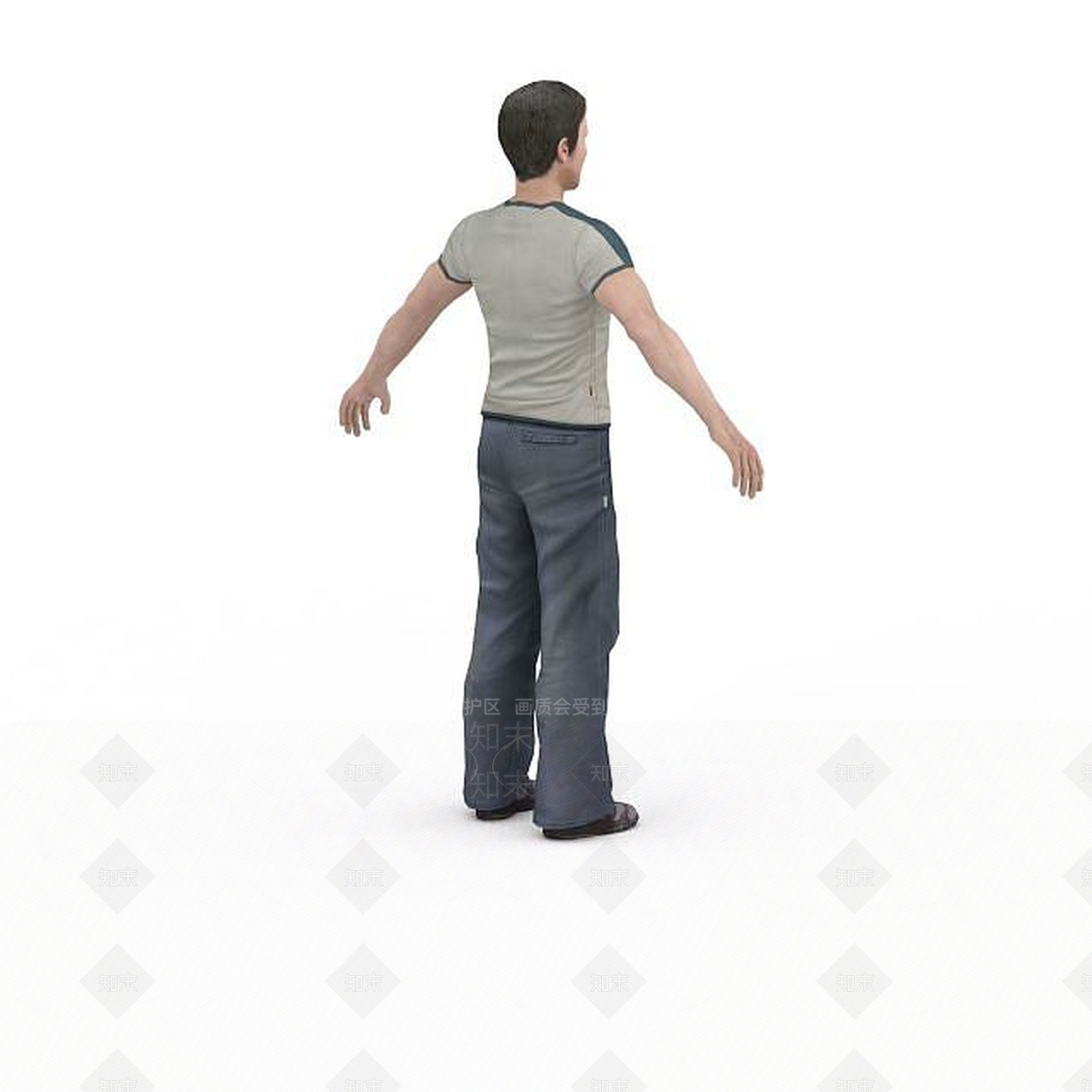 现代T恤男装3D模型下载【ID:1195588582】