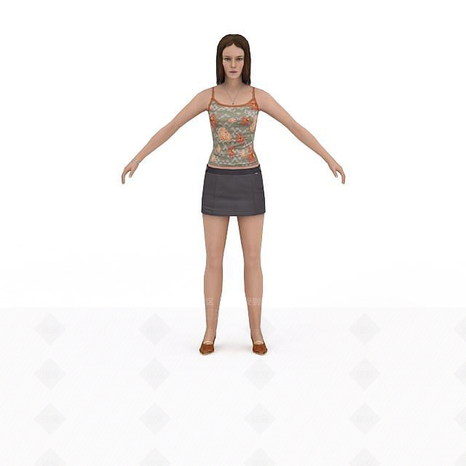 现代时尚性感女孩3D模型下载【ID:1195588872】