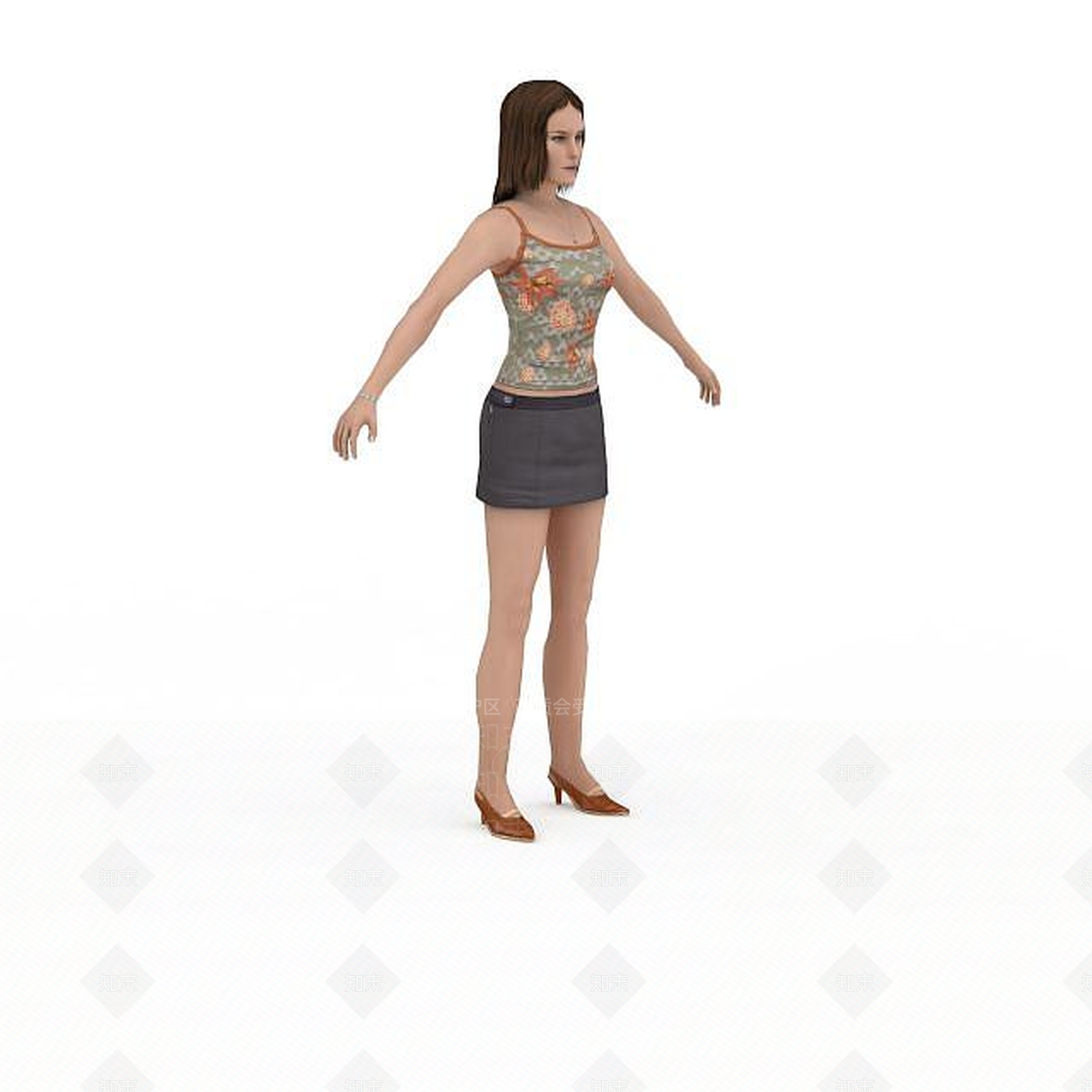 现代时尚性感女孩3D模型下载【ID:1195588872】