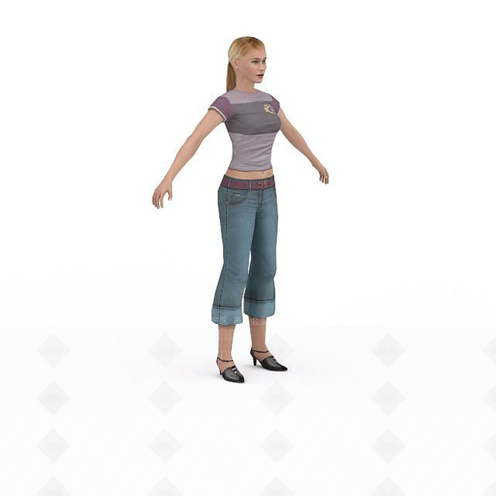 现代休闲女装3D模型下载【ID:1195588937】