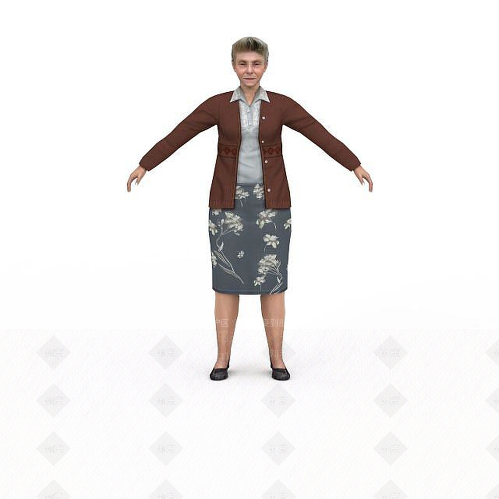 现代时装老奶奶3D模型下载【ID:1195589033】
