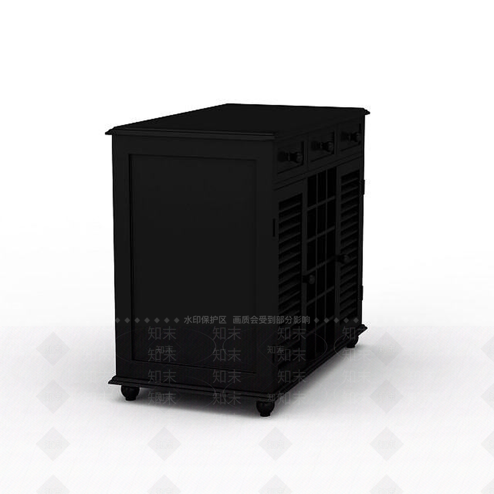 现代木质柜子3D模型下载【ID:1195589123】