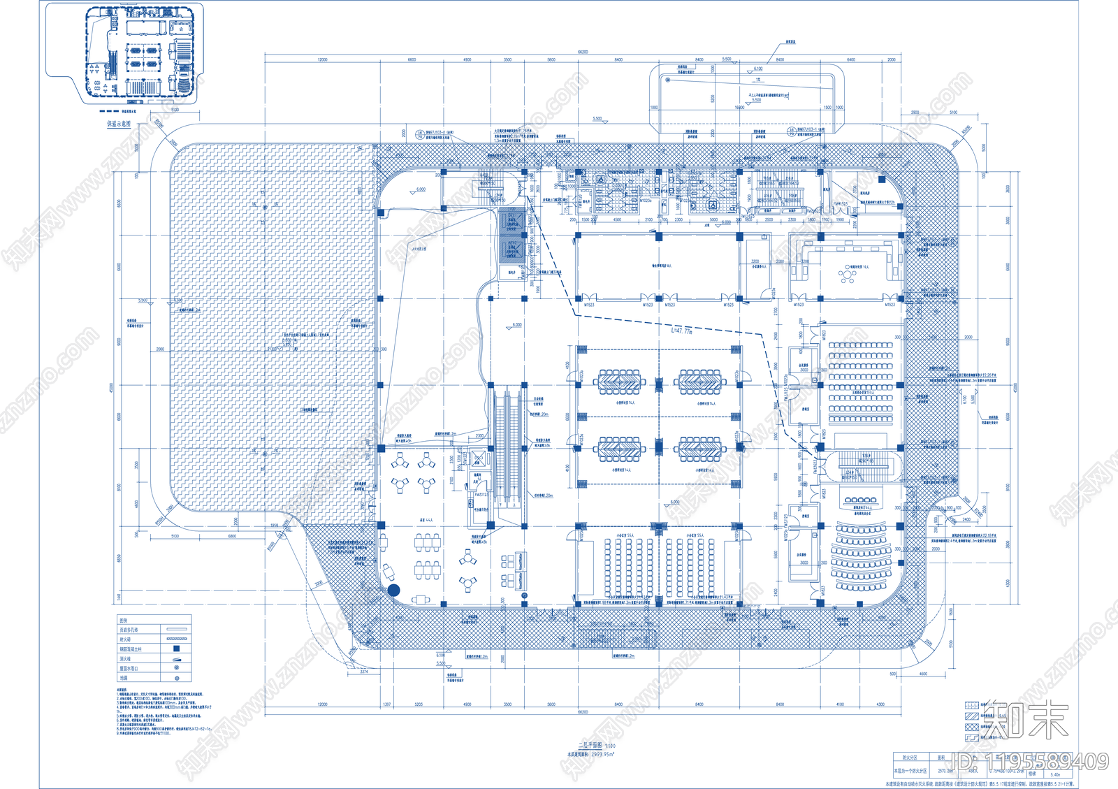 现代办公楼建筑cad施工图下载【ID:1195589409】