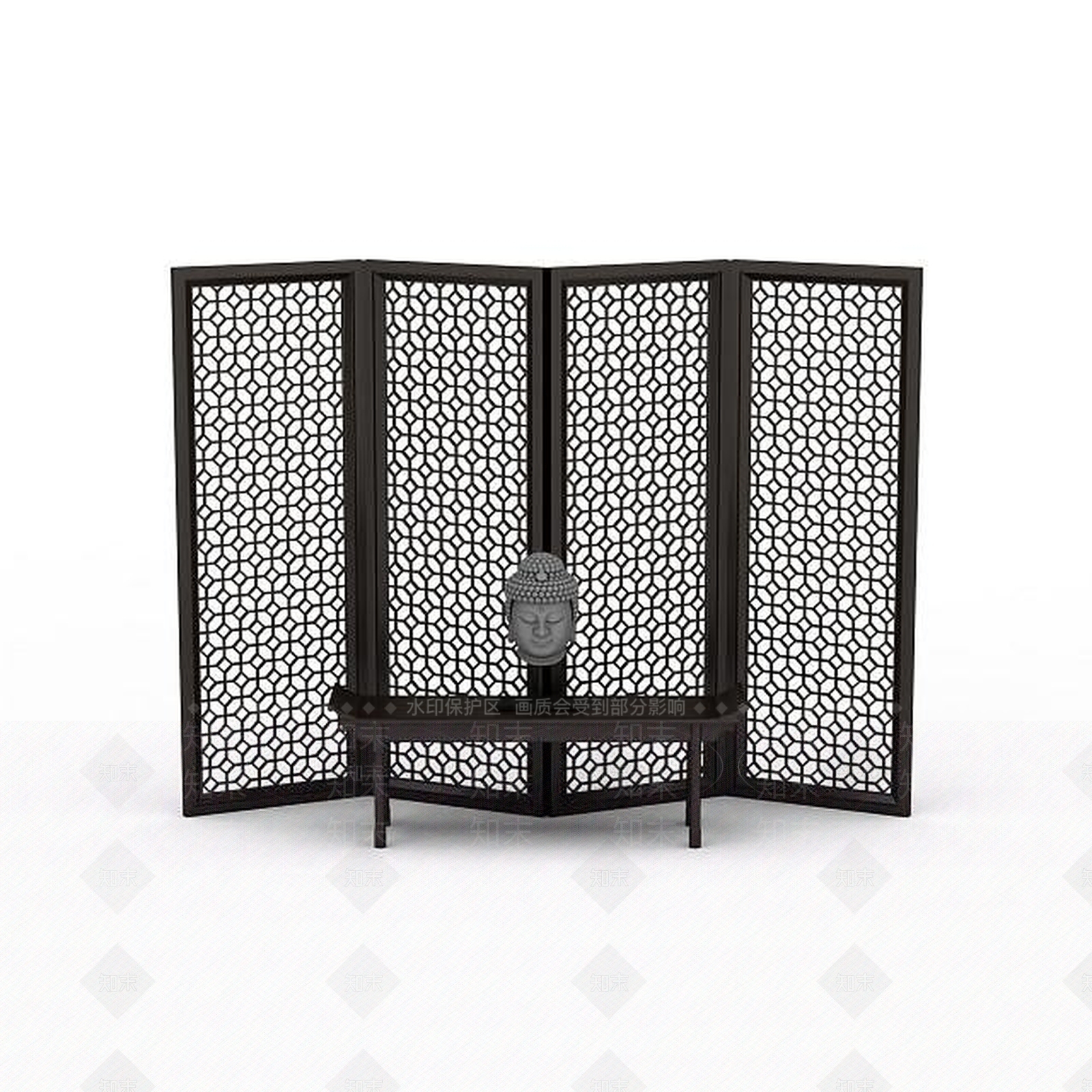 中式屏风3D模型下载【ID:1195589405】
