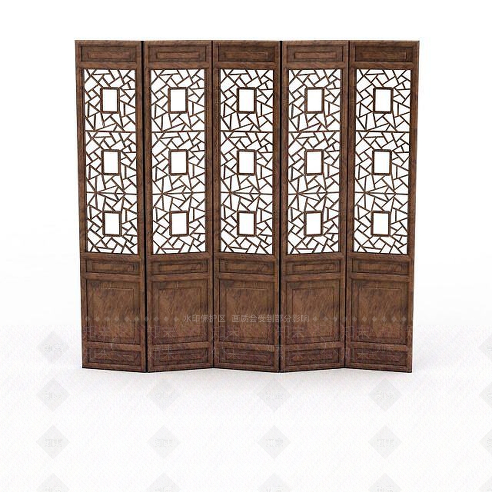 中式屏风3D模型下载【ID:1195589634】