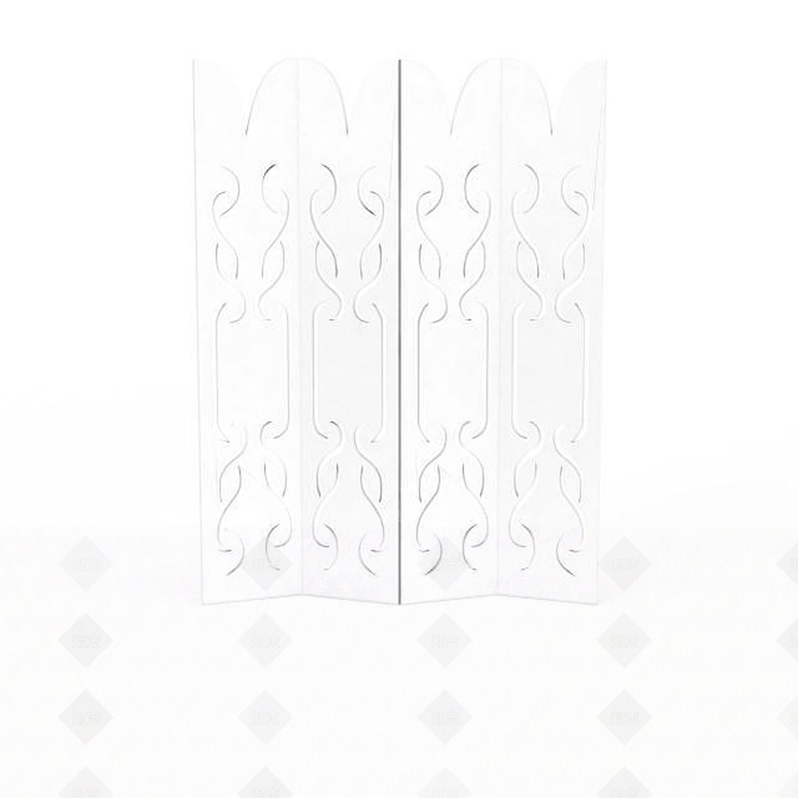 现代白色雕花屏风3D模型下载【ID:1195589840】