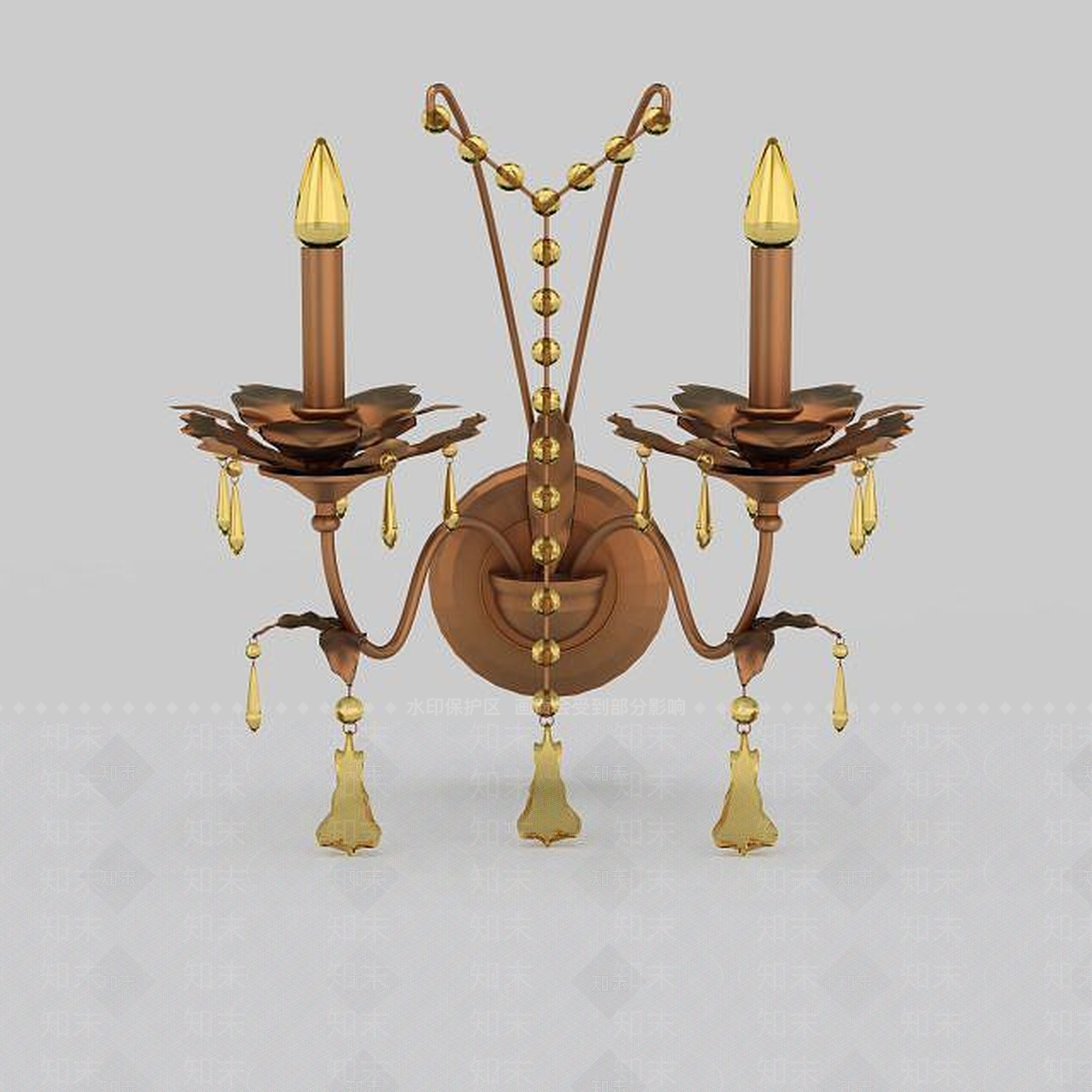欧式古典欧式壁灯3D模型下载【ID:1195590123】