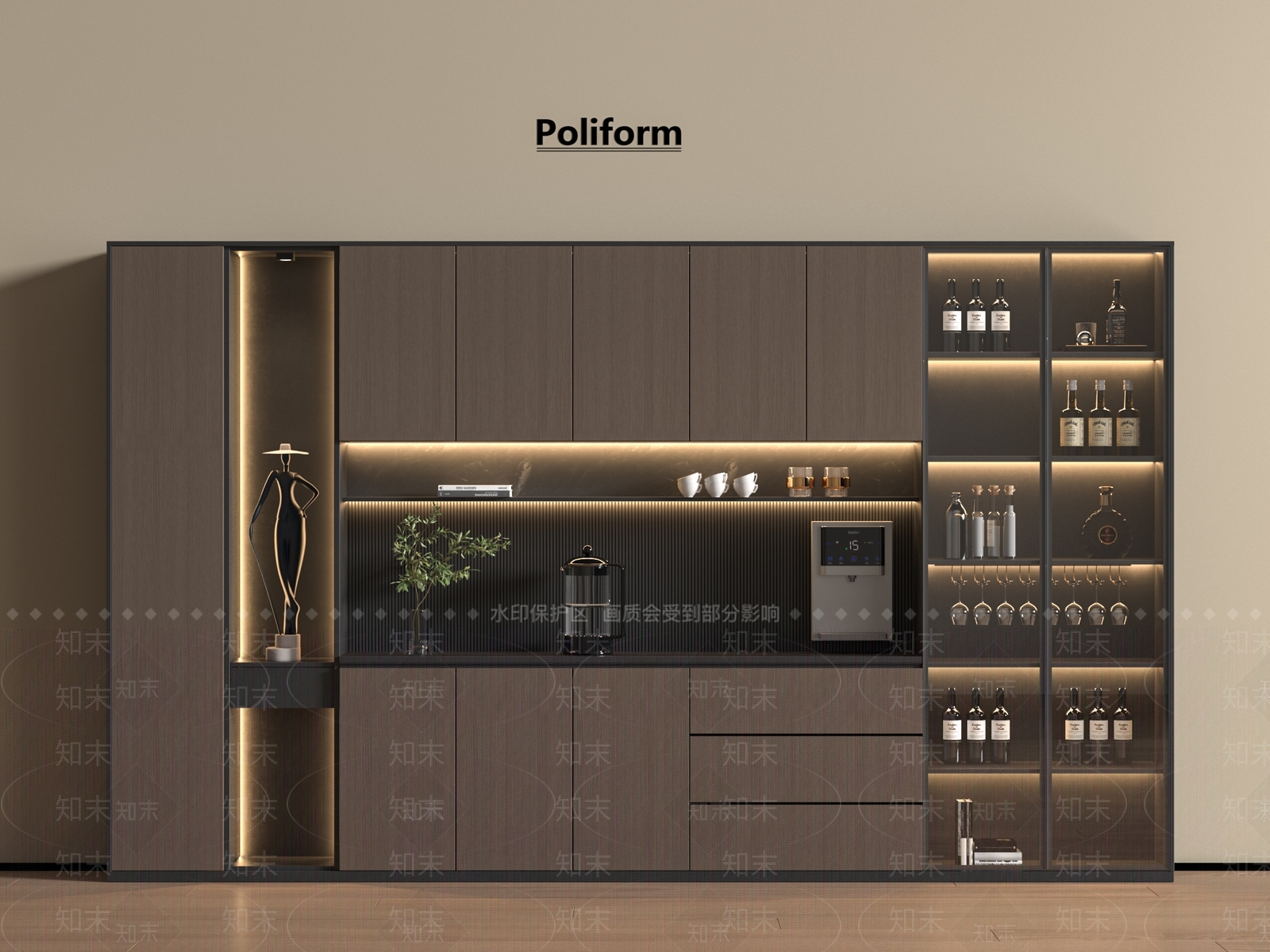 意式酒柜3D模型下载【ID:1195590255】