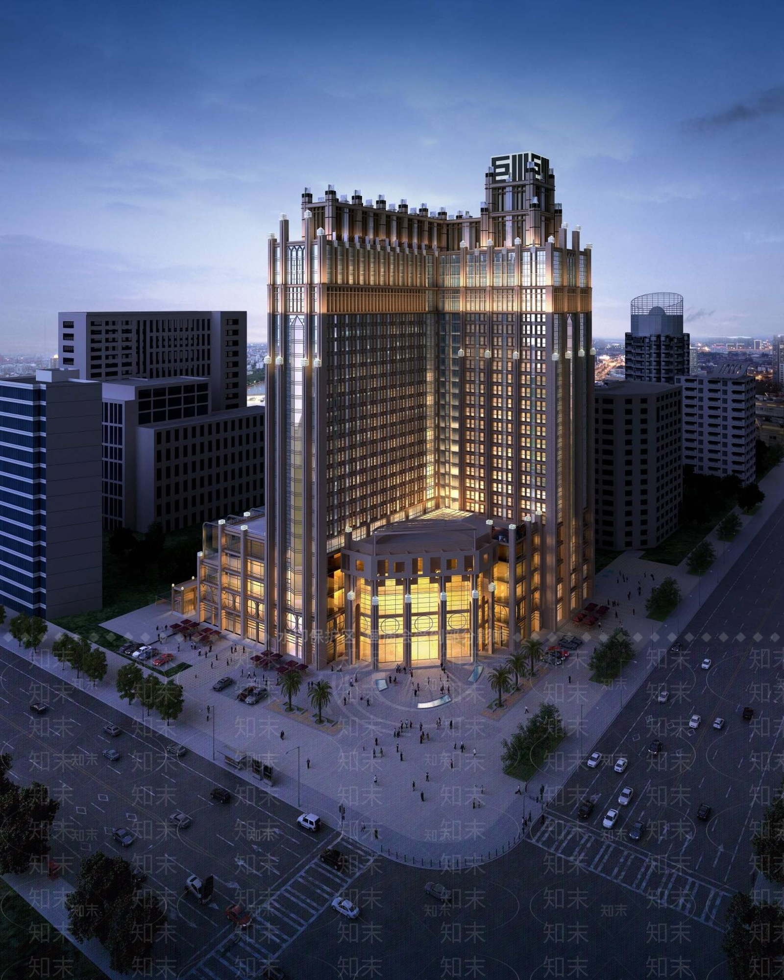 简欧酒店外观3D模型下载【ID:1195590818】