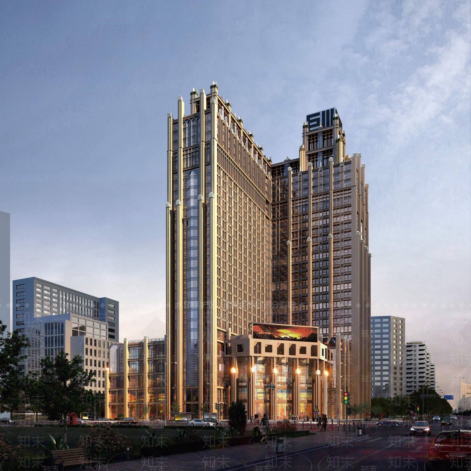 简欧酒店外观3D模型下载【ID:1195590818】