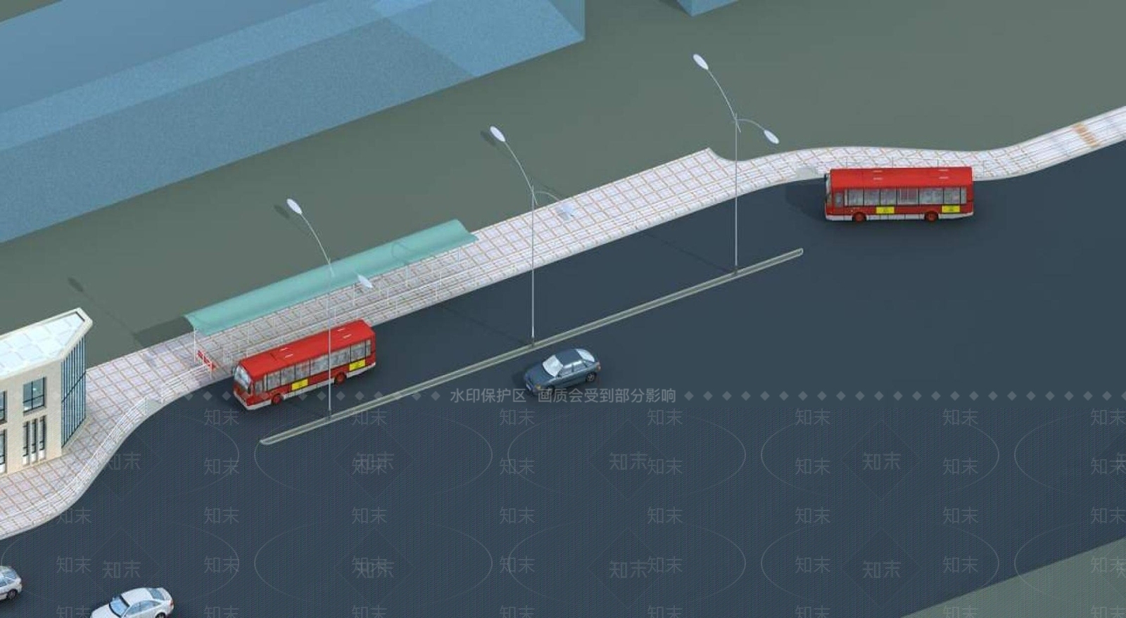 现代车站外观3D模型下载【ID:1195591305】