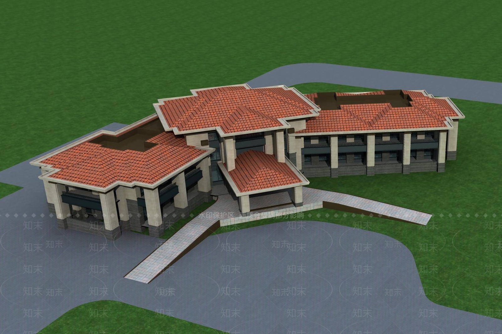 简欧酒店外观3D模型下载【ID:1195591965】