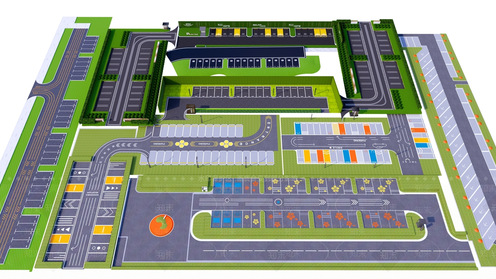 现代停车场SU模型下载【ID:1195592127】