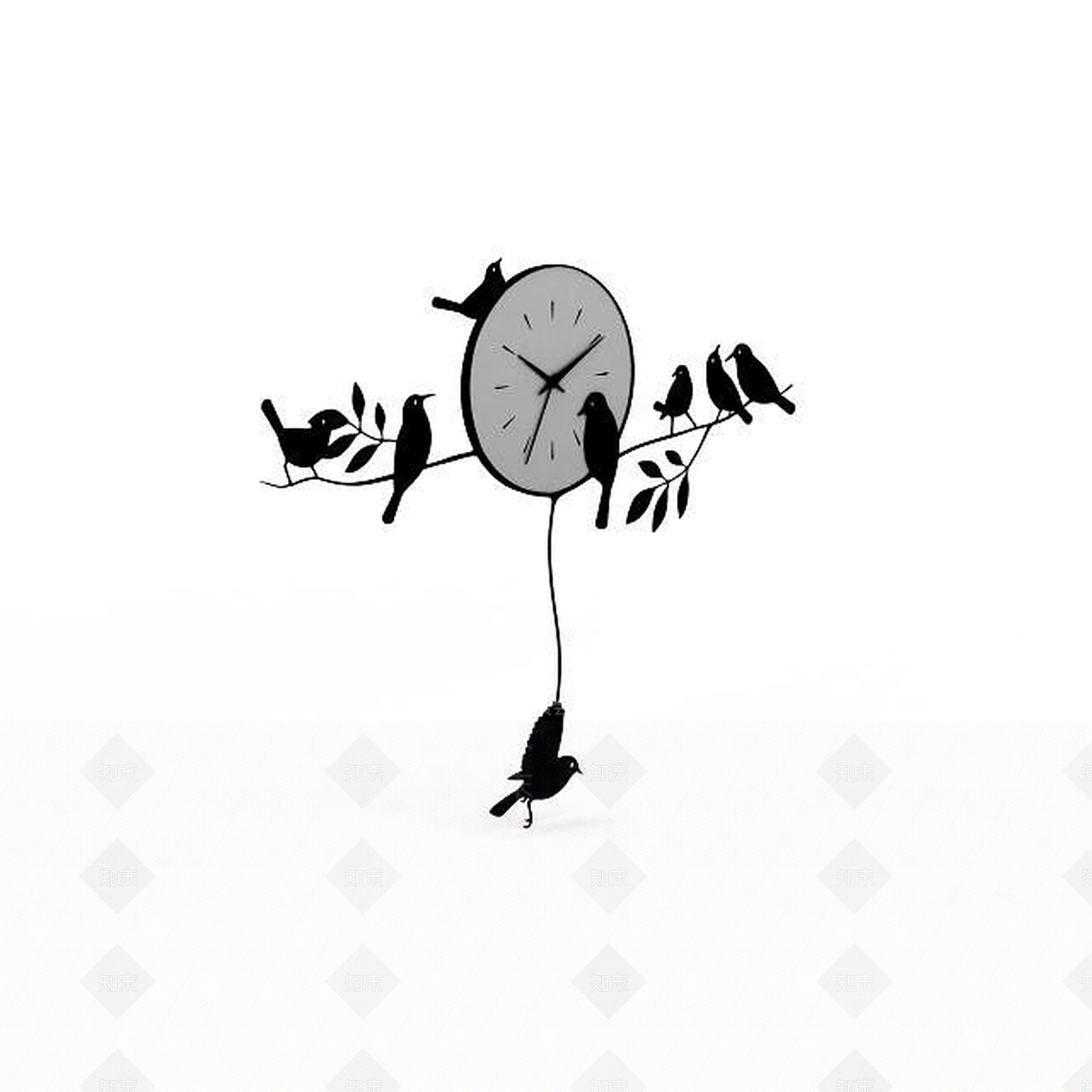现代创意钟表3D模型下载【ID:1195592421】