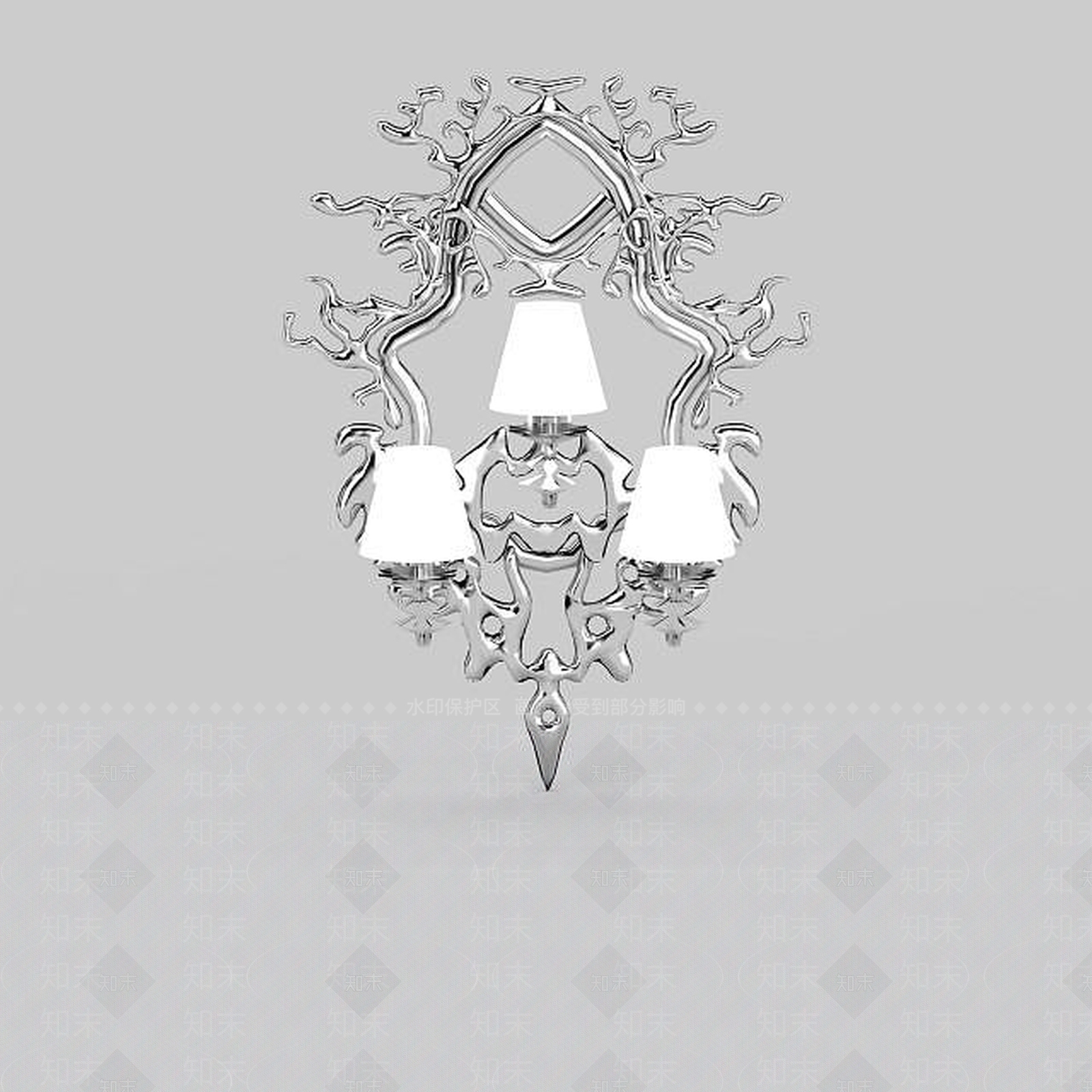 现代铁艺壁灯3D模型下载【ID:1195594092】