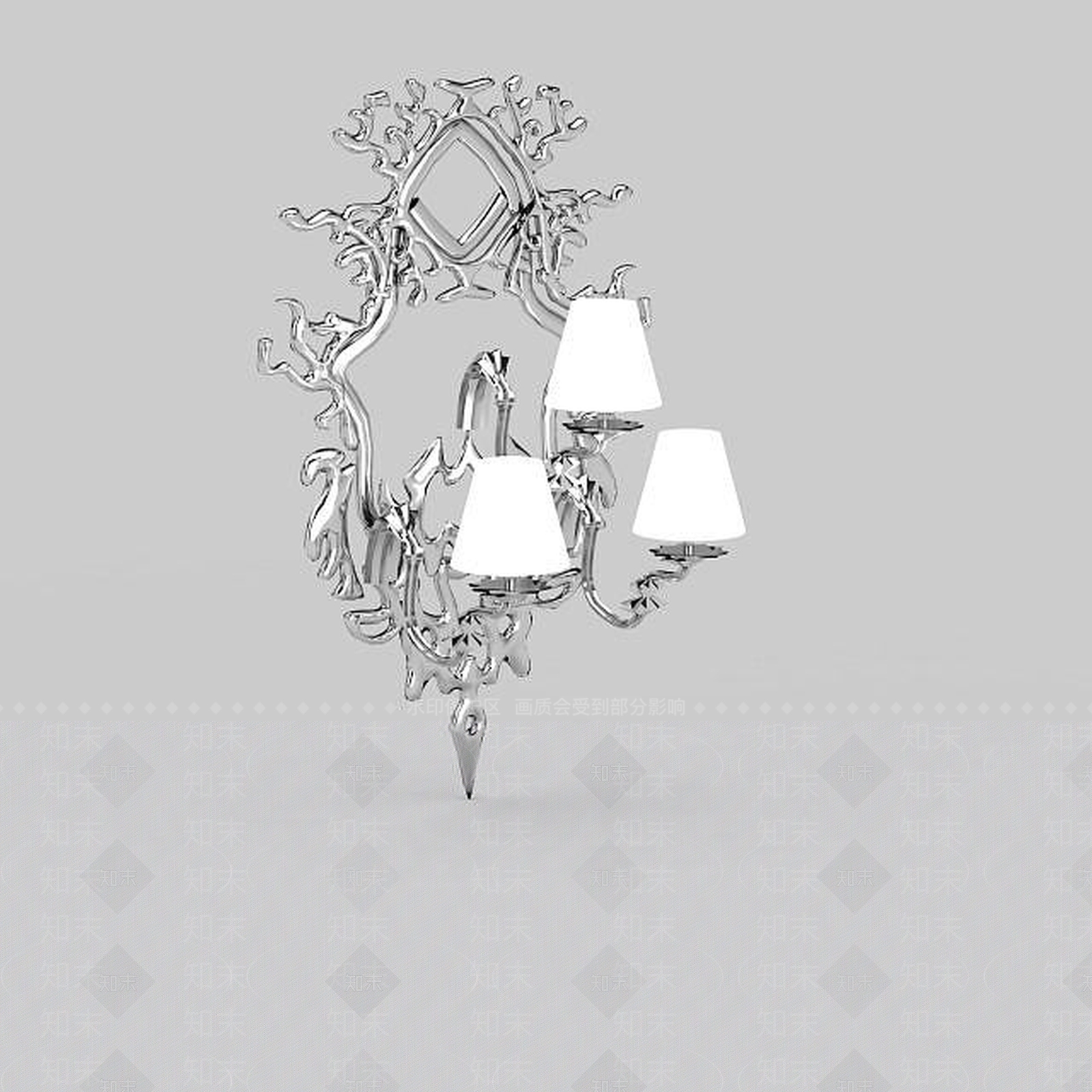 现代铁艺壁灯3D模型下载【ID:1195594092】