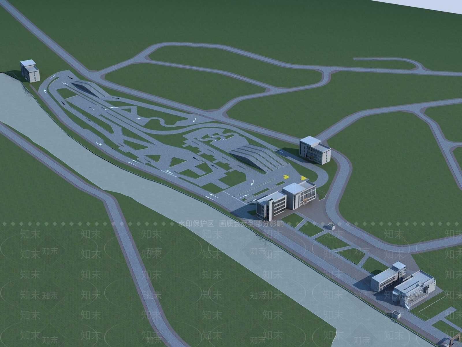 现代学校外观3D模型下载【ID:1195595562】