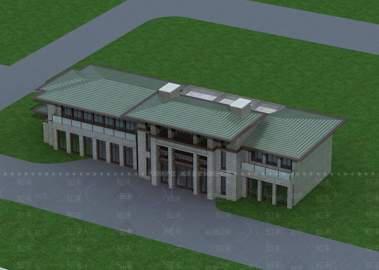 简欧酒店外观3D模型下载【ID:1195596678】