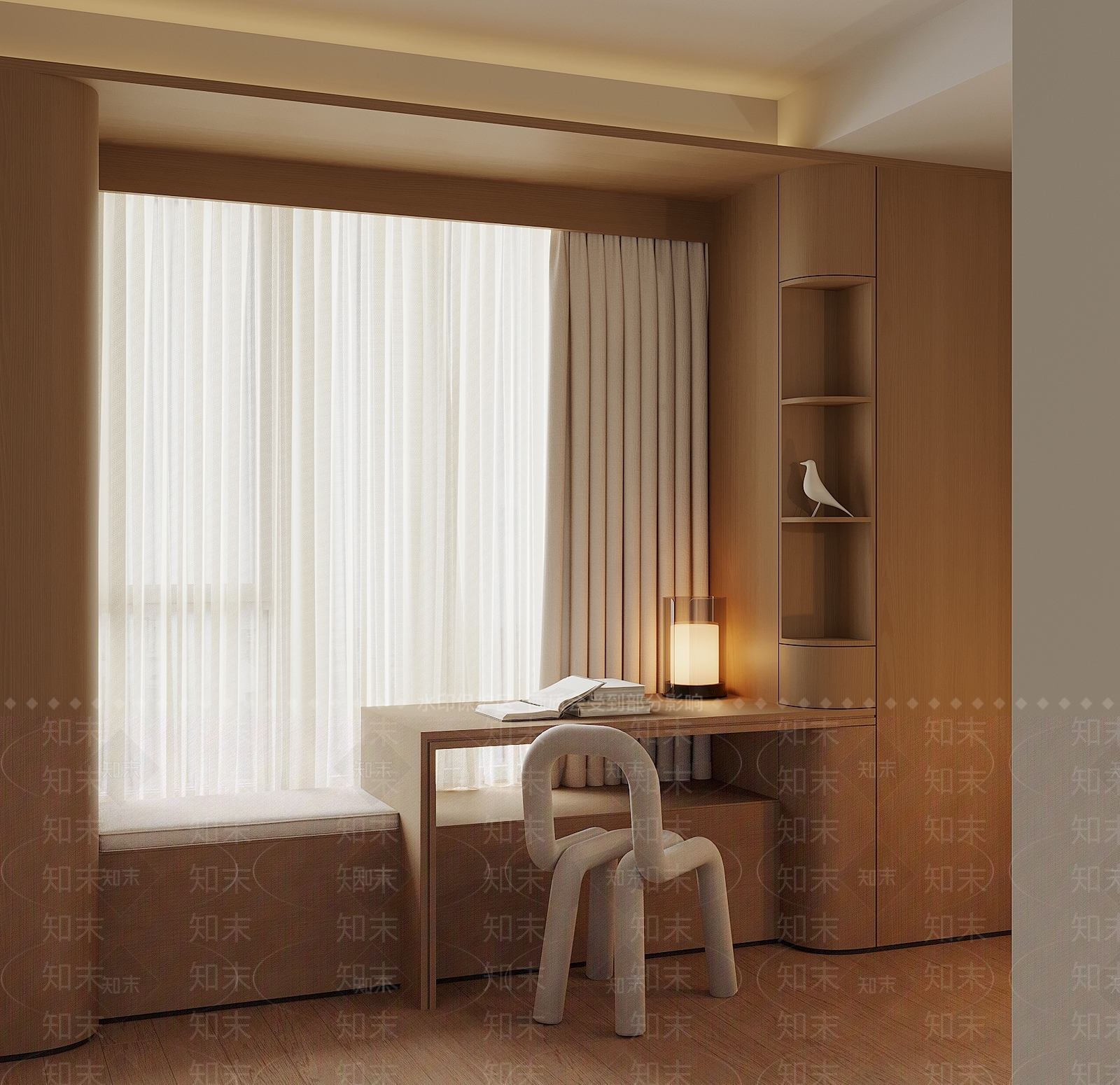 现代飘窗柜3D模型下载【ID:1195598389】