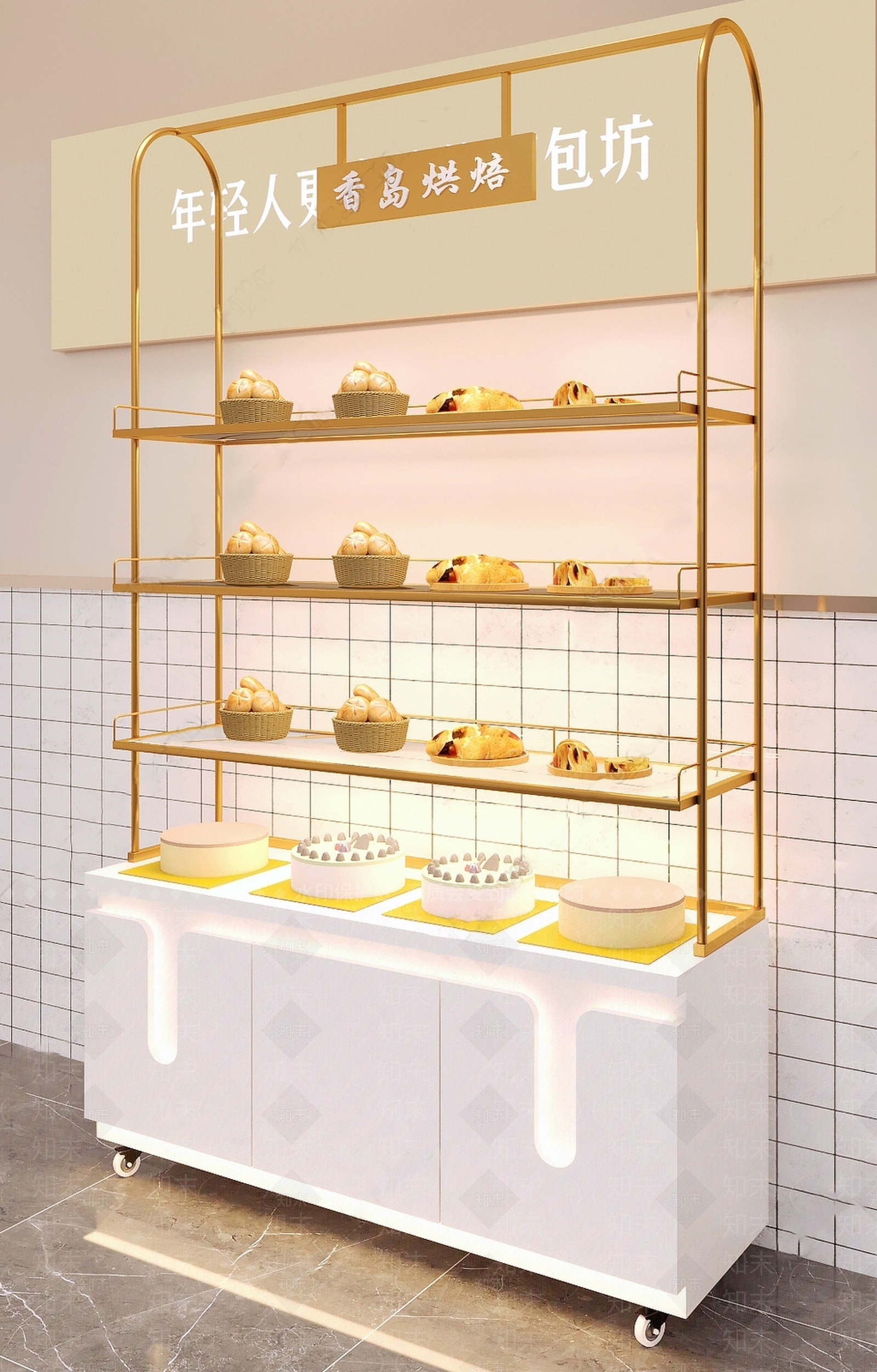 现代简约甜品面包店3D模型下载【ID:1195601440】