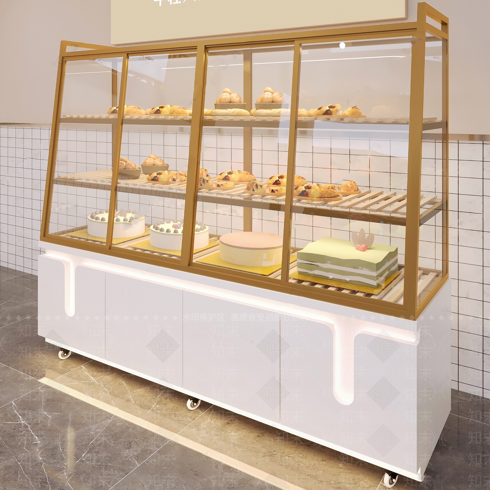 现代极简甜品面包店3D模型下载【ID:1195603891】
