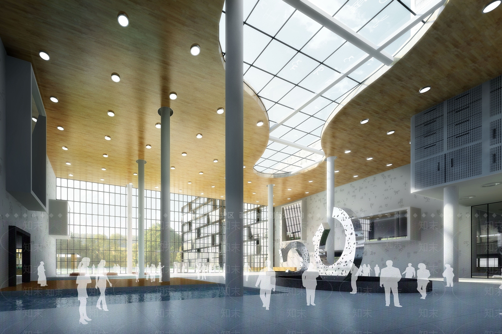 现代展览馆建筑SU模型下载【ID:1195604629】