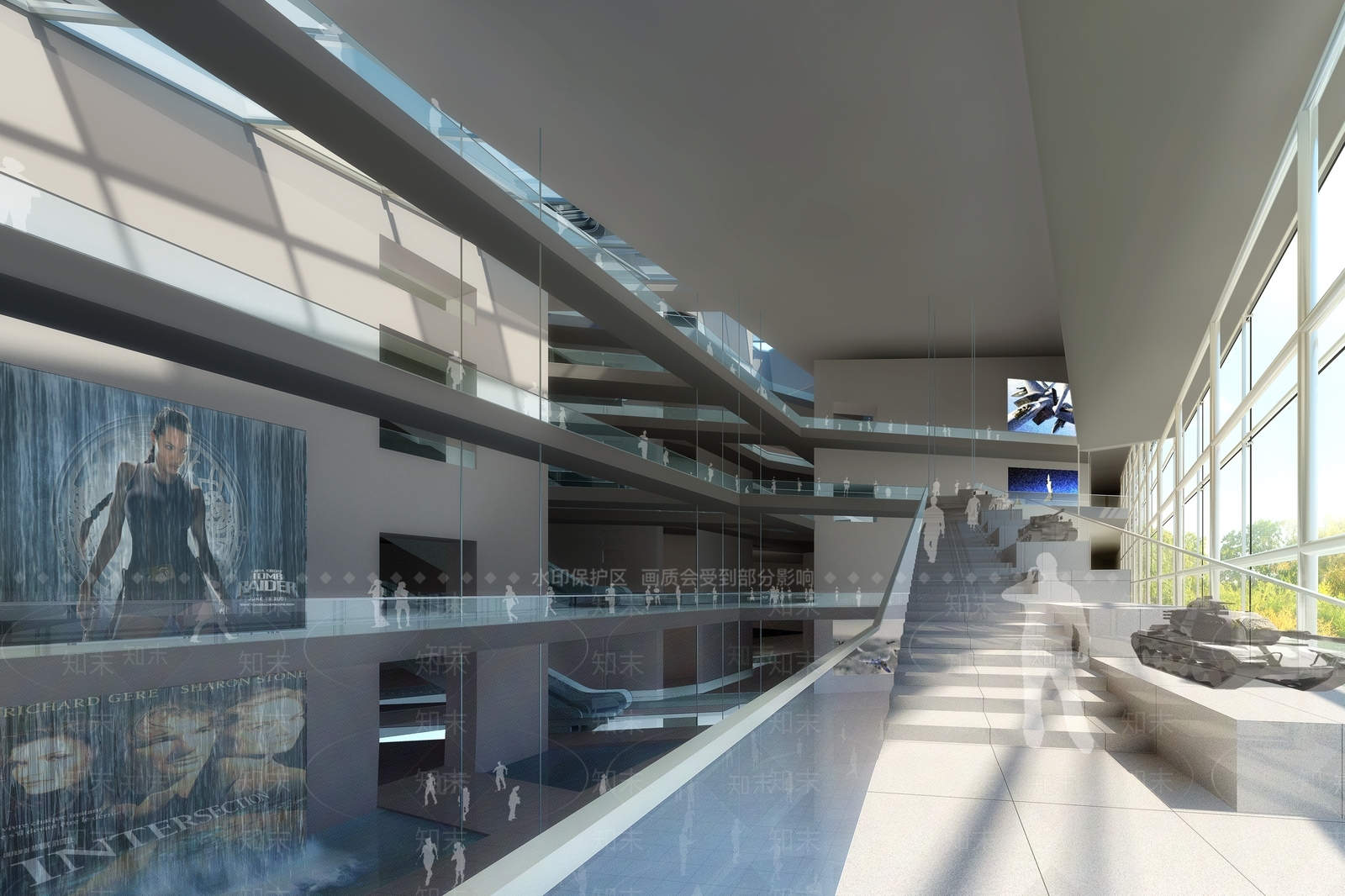 现代展览馆建筑SU模型下载【ID:1195604807】