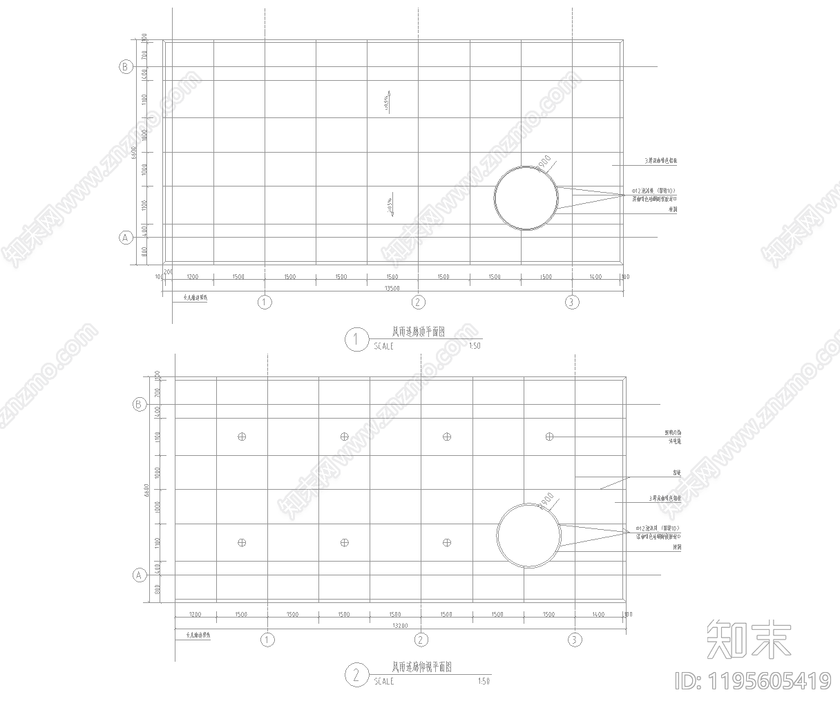 现代廊架cad施工图下载【ID:1195605419】