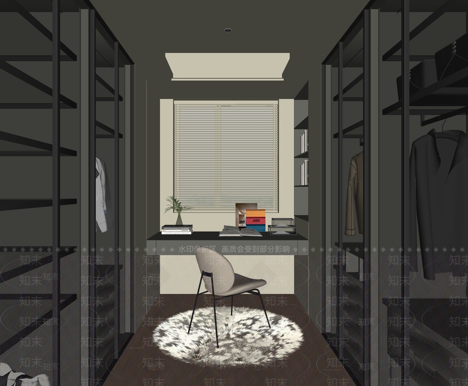 现代衣帽间SU模型下载【ID:1195605608】