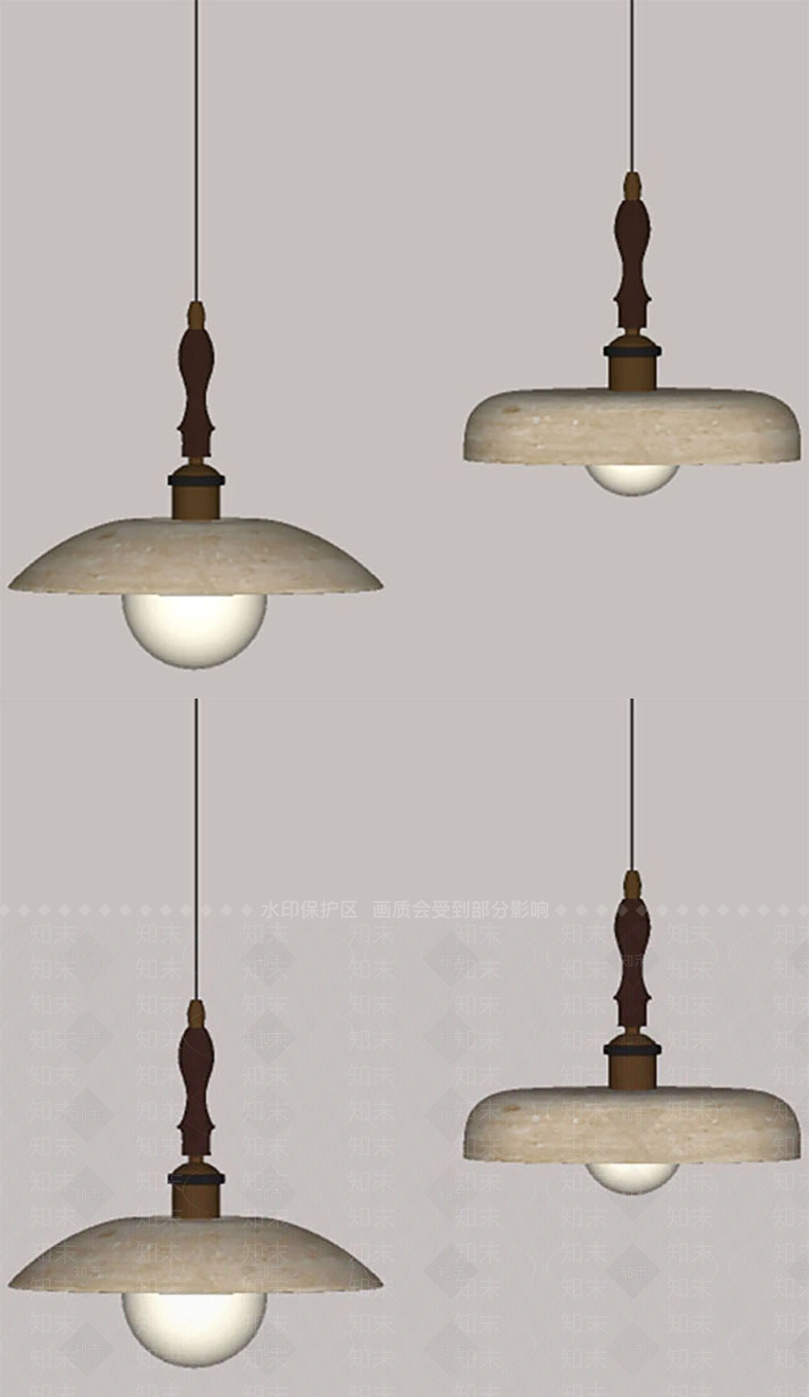 中古吊灯SU模型下载【ID:1195606019】