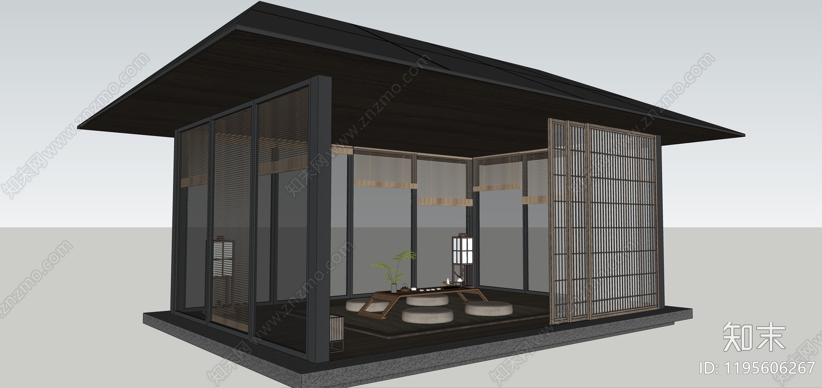 中式日式亭子SU模型下载【ID:1195606267】