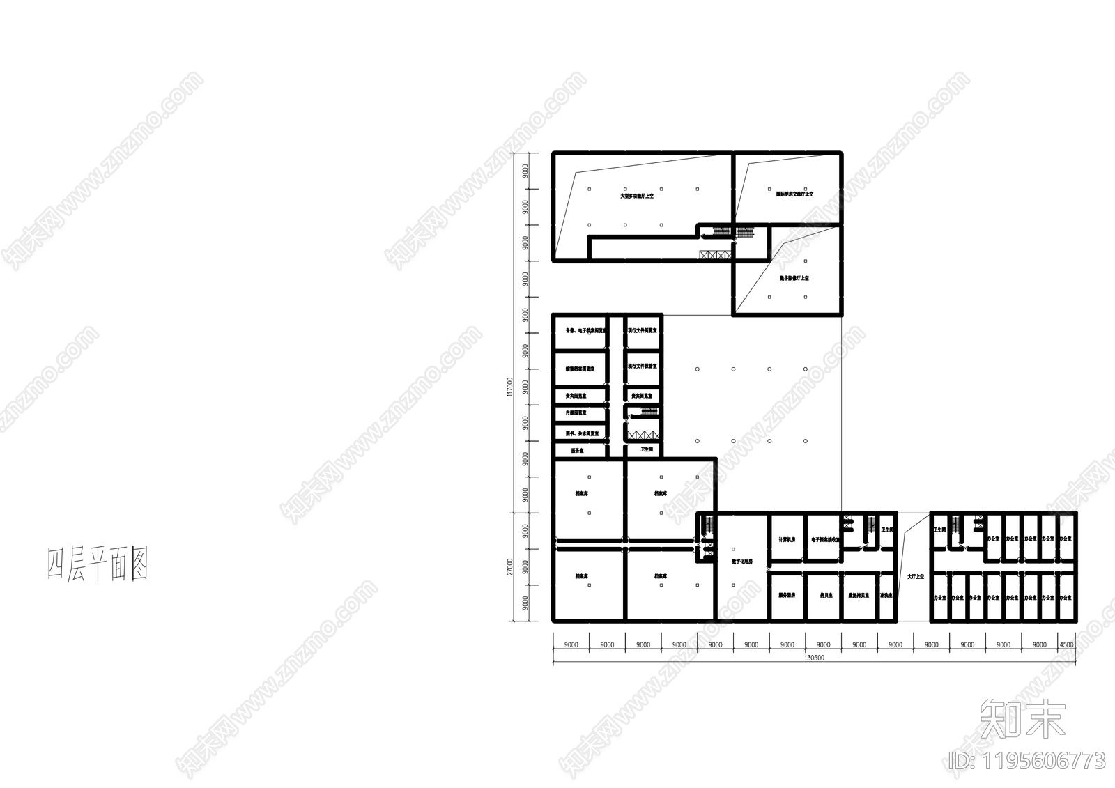 现代行政机构建筑cad施工图下载【ID:1195606773】