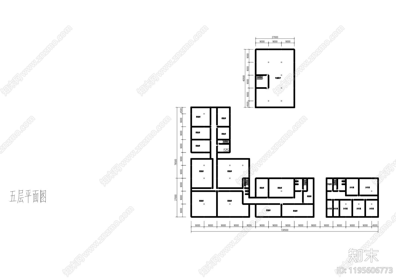 现代行政机构建筑cad施工图下载【ID:1195606773】