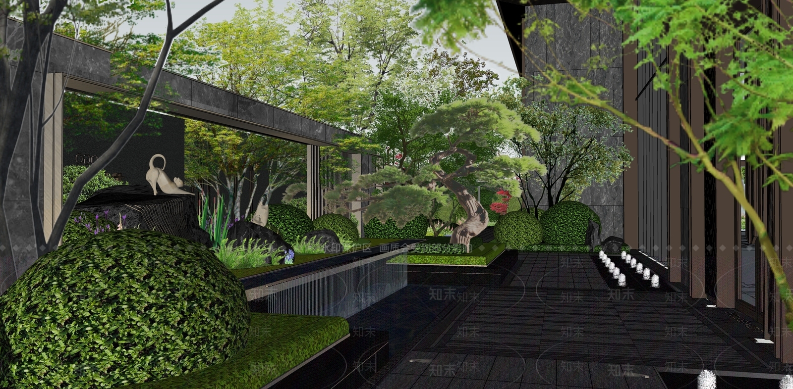 简约轻奢商业景观SU模型下载【ID:1195612580】
