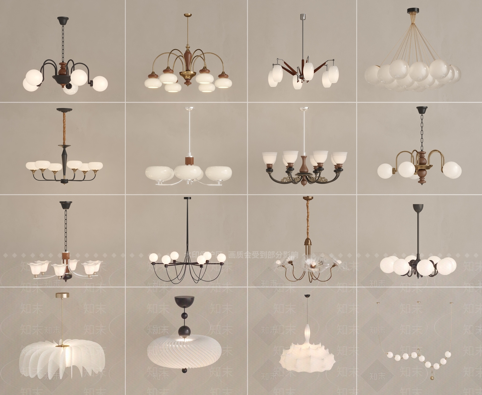 法式中古艺术吊灯3D模型下载【ID:1195608108】