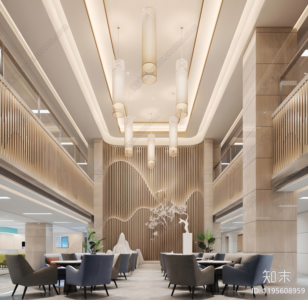 现代简约医院cad施工图下载【ID:1195608959】