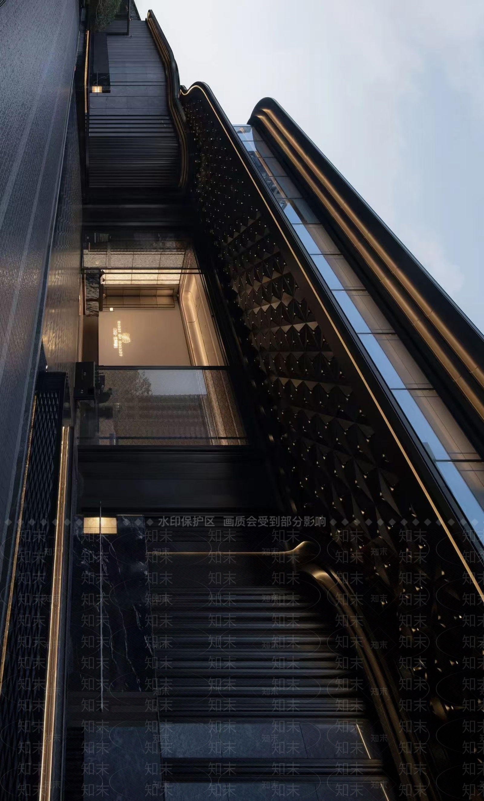 简约轻奢售楼处建筑SU模型下载【ID:1195615581】